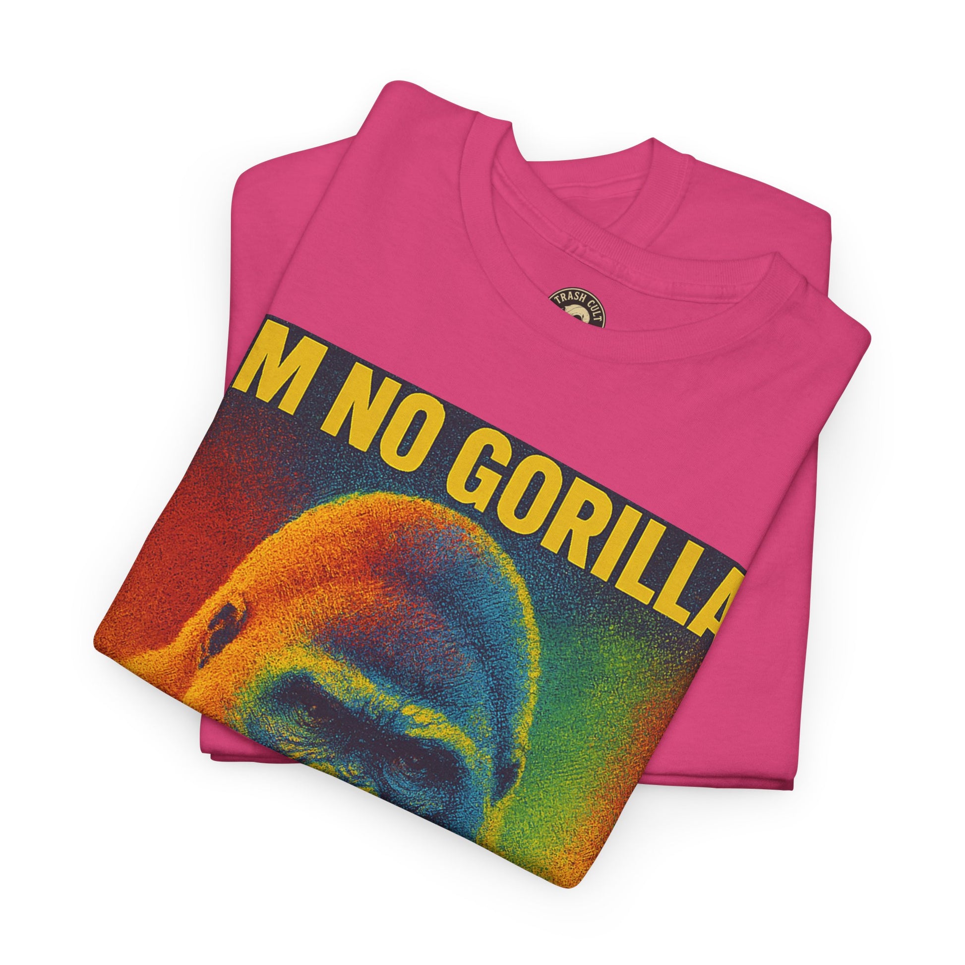 I’m No Gorilla But I Can Beat Off 100 Men Shirt – Multicolor Halftone Gorilla Tee on Gildan 5000
