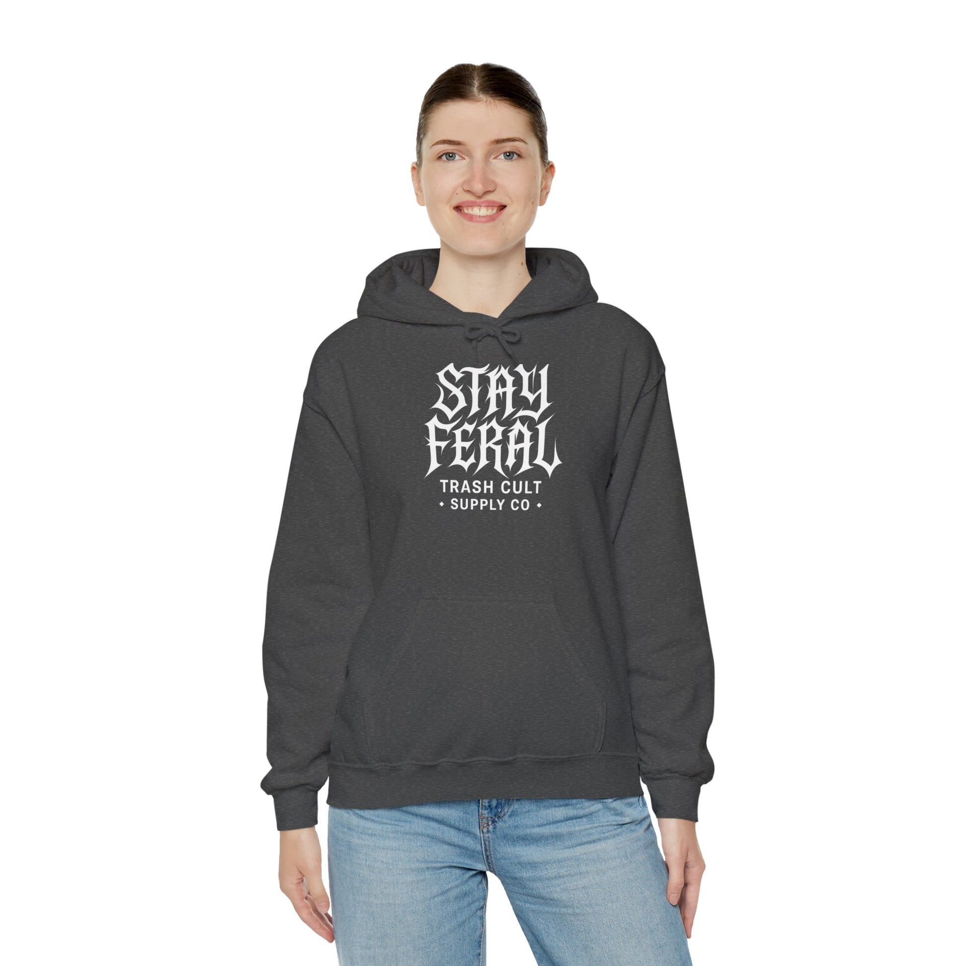 Stay Feral Gothic Hoodie – Trash Cult Supply Co Unisex Pullover