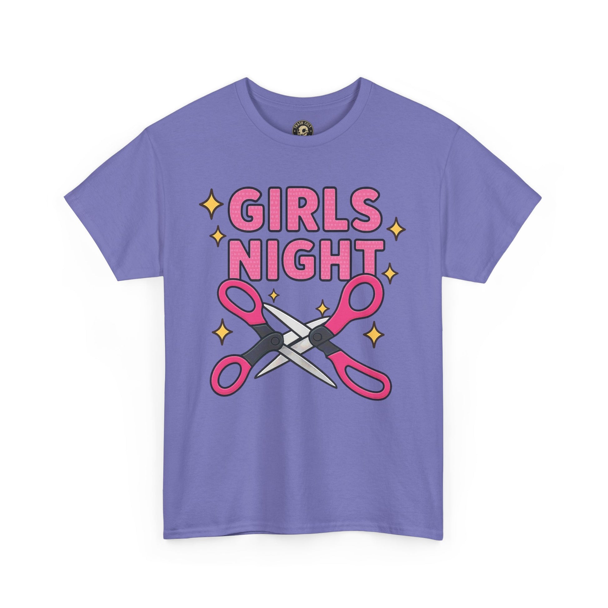 Funny Girls Night Shirt – Lesbian Humor Tee – Pink Scissors Graphic on Gildan 5000