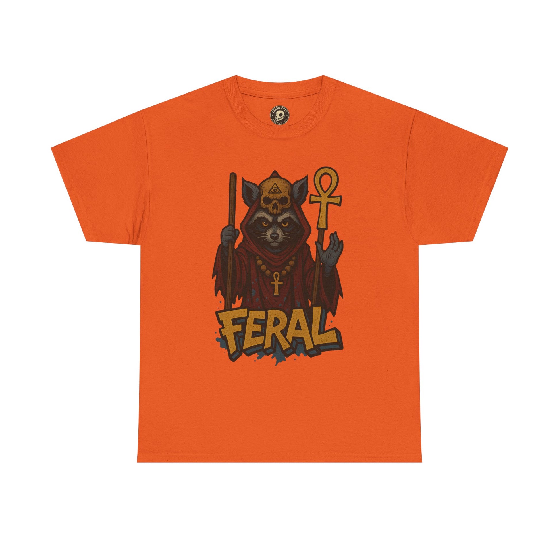FERAL Raccoon Cult Leader Shirt – Graffiti Style Streetwear Tee | Bold Trashcore Design on Gildan 5000