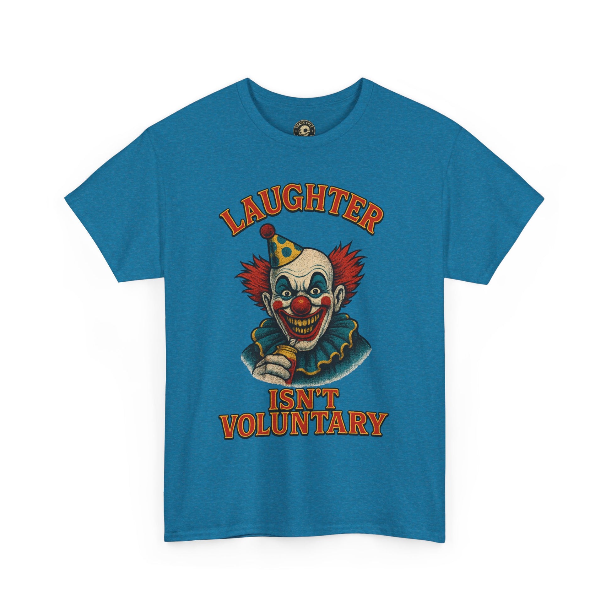 Laughter Isn’t Voluntary Creepy Clown Shirt – Circus Horror Tee – Gildan 5000
