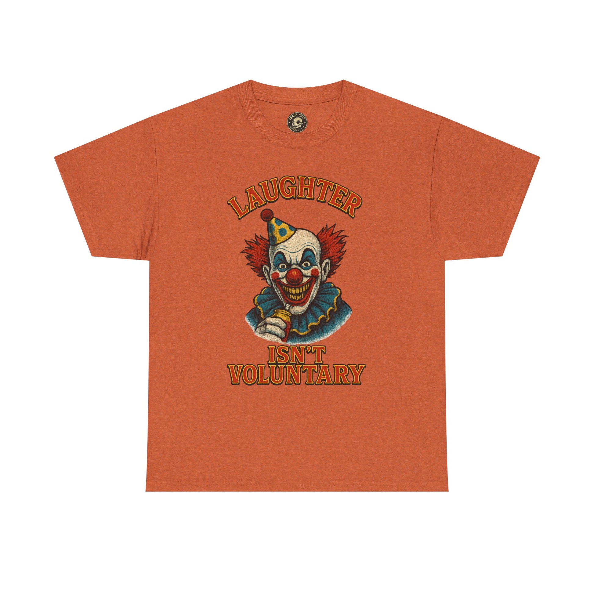 Laughter Isn’t Voluntary Creepy Clown Shirt – Circus Horror Tee – Gildan 5000