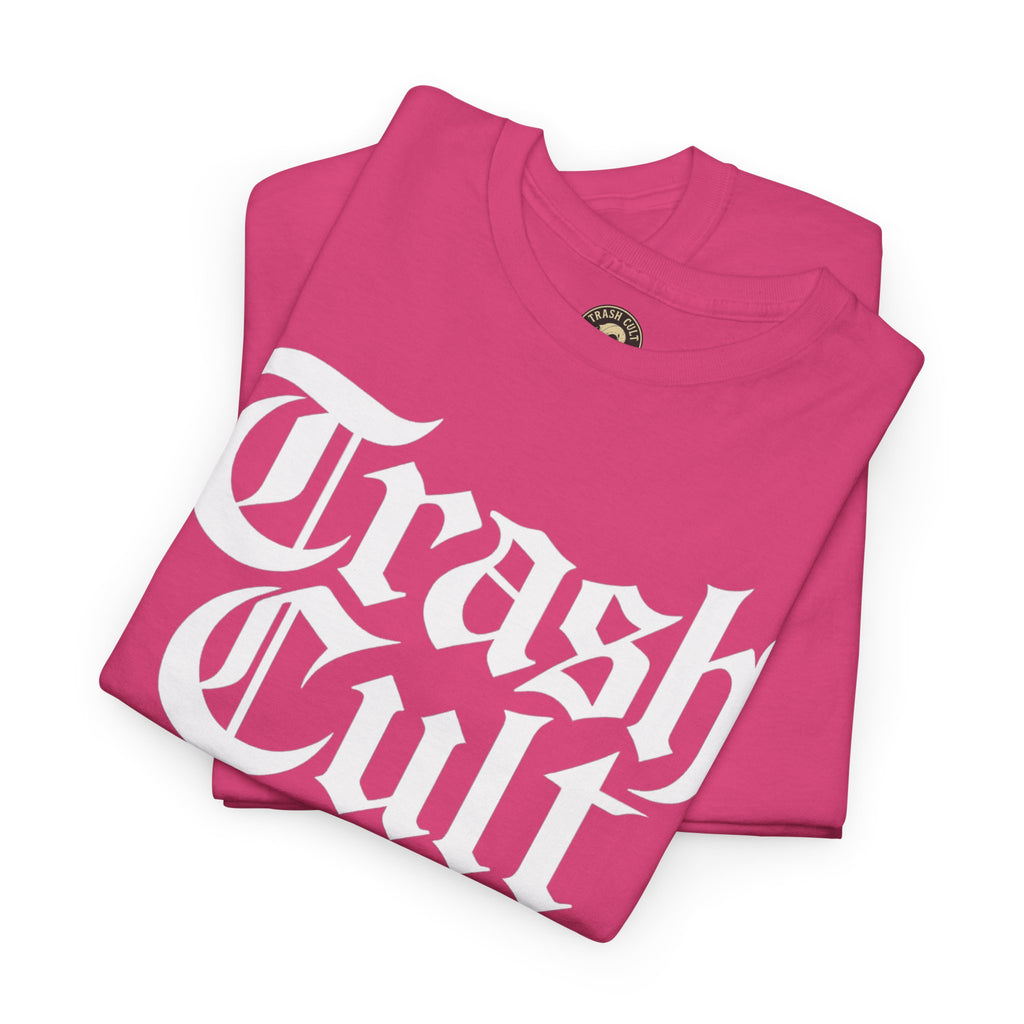 Trash Cult Gothic Logo Shirt – White Cyber Gothic Print on Gildan 5000