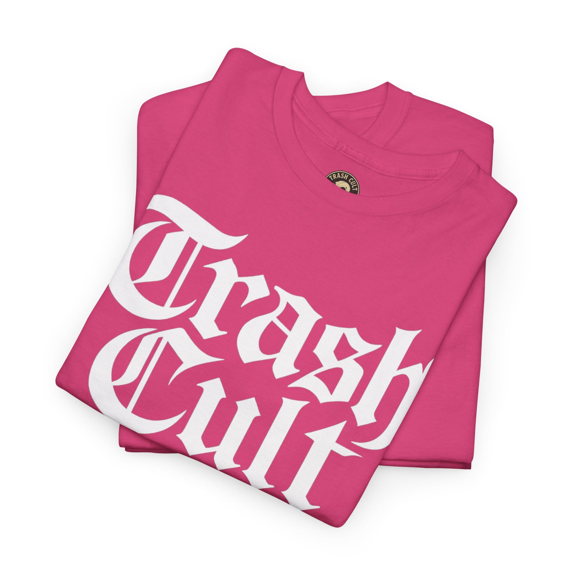 Trash Cult Gothic Logo Shirt – White Cyber Gothic Print on Gildan 5000