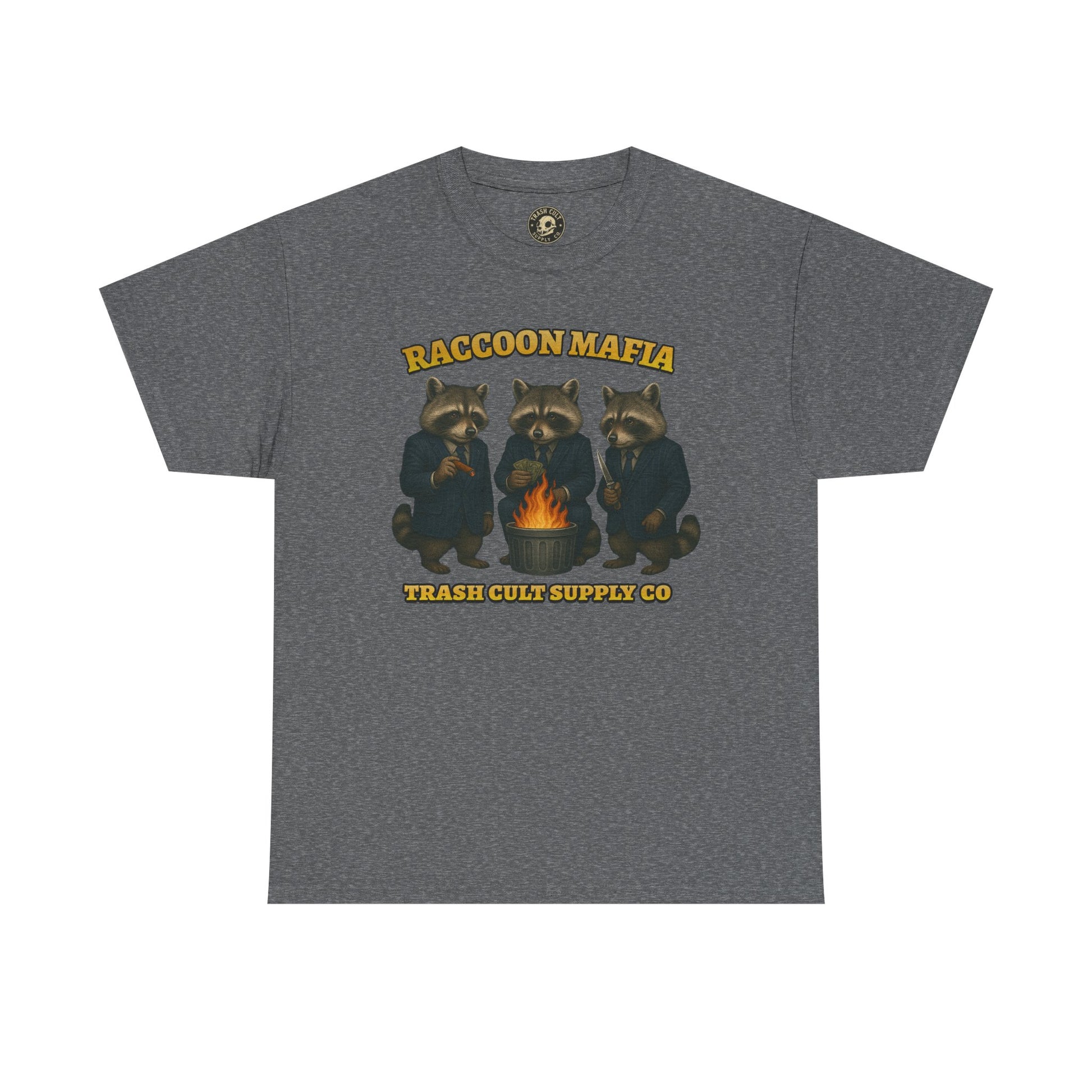 Raccoon Mafia T-Shirt – Realistic Gangster Raccoons in Suits | Trash Cult Supply Co | Gildan 5000