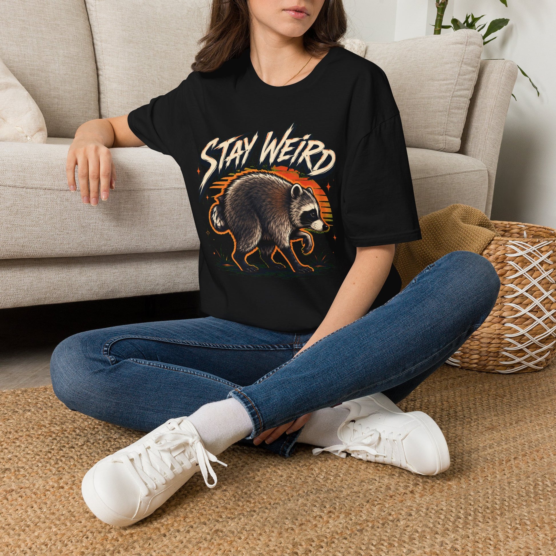 Stay Weird Raccoon Jimothy T-Shirt — Vintage Graphic Tee