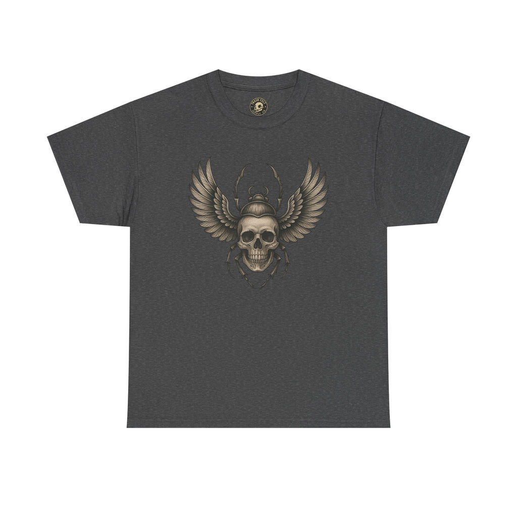 Winged Skull Scarab Shirt – Dark Gothic Beetle Graphic Tee – Gildan 5000 Unisex