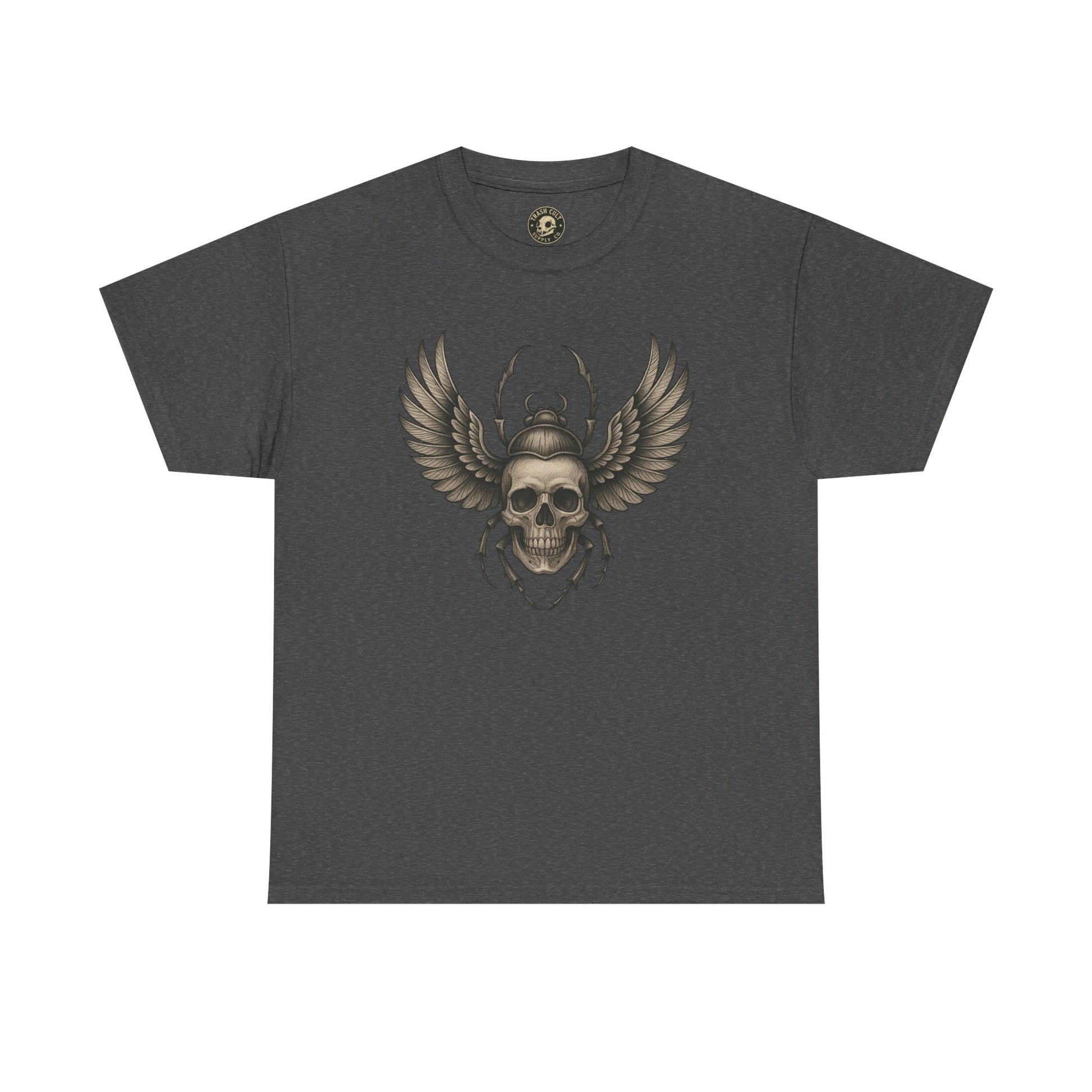 Winged Skull Scarab Shirt – Dark Gothic Beetle Graphic Tee – Gildan 5000 Unisex