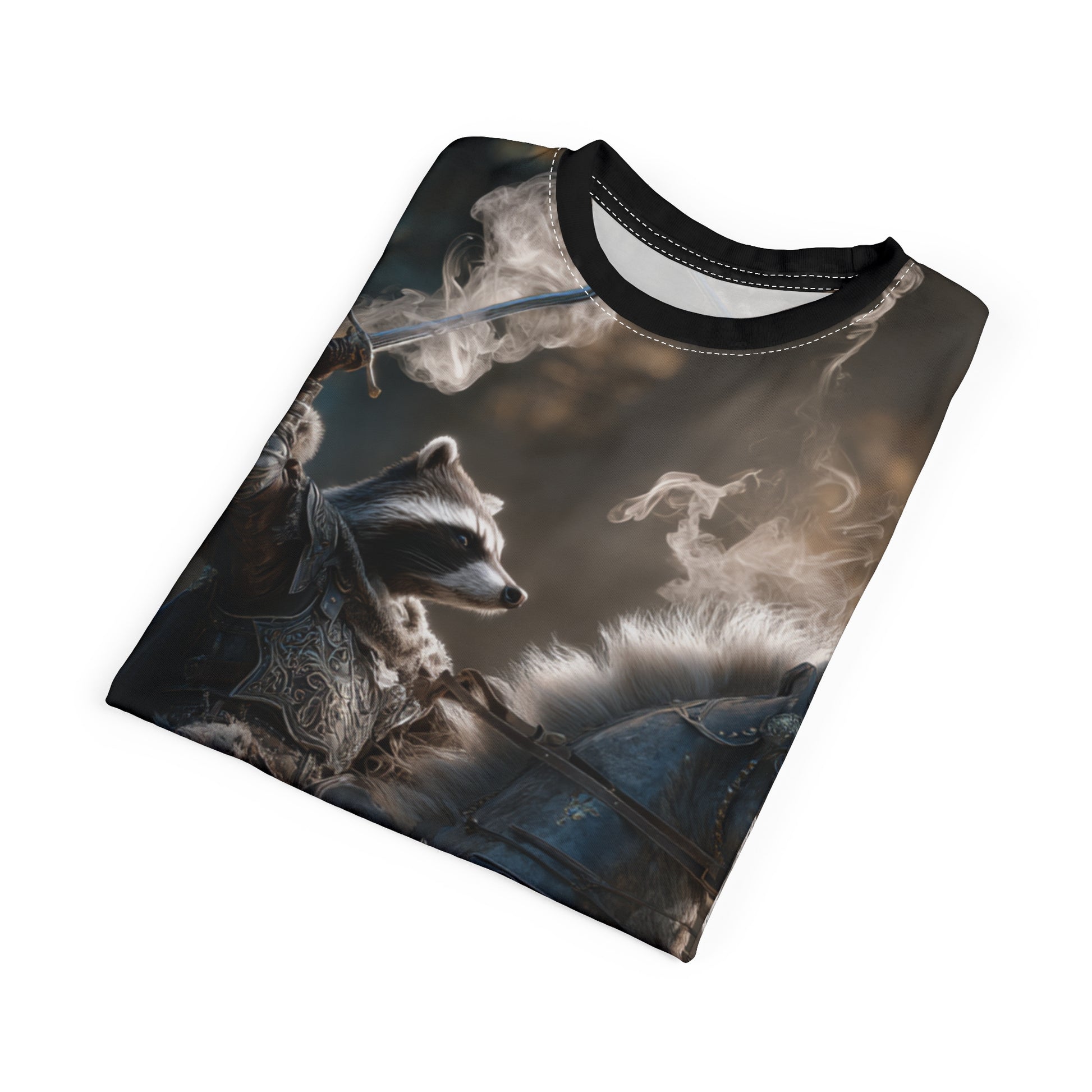 Fantasy Warrior Tee, Unisex Graphic T-Shirt, Animal Knight Apparel, Unique Costume Shirt, Gift for Gamers, Medieval Style Top
