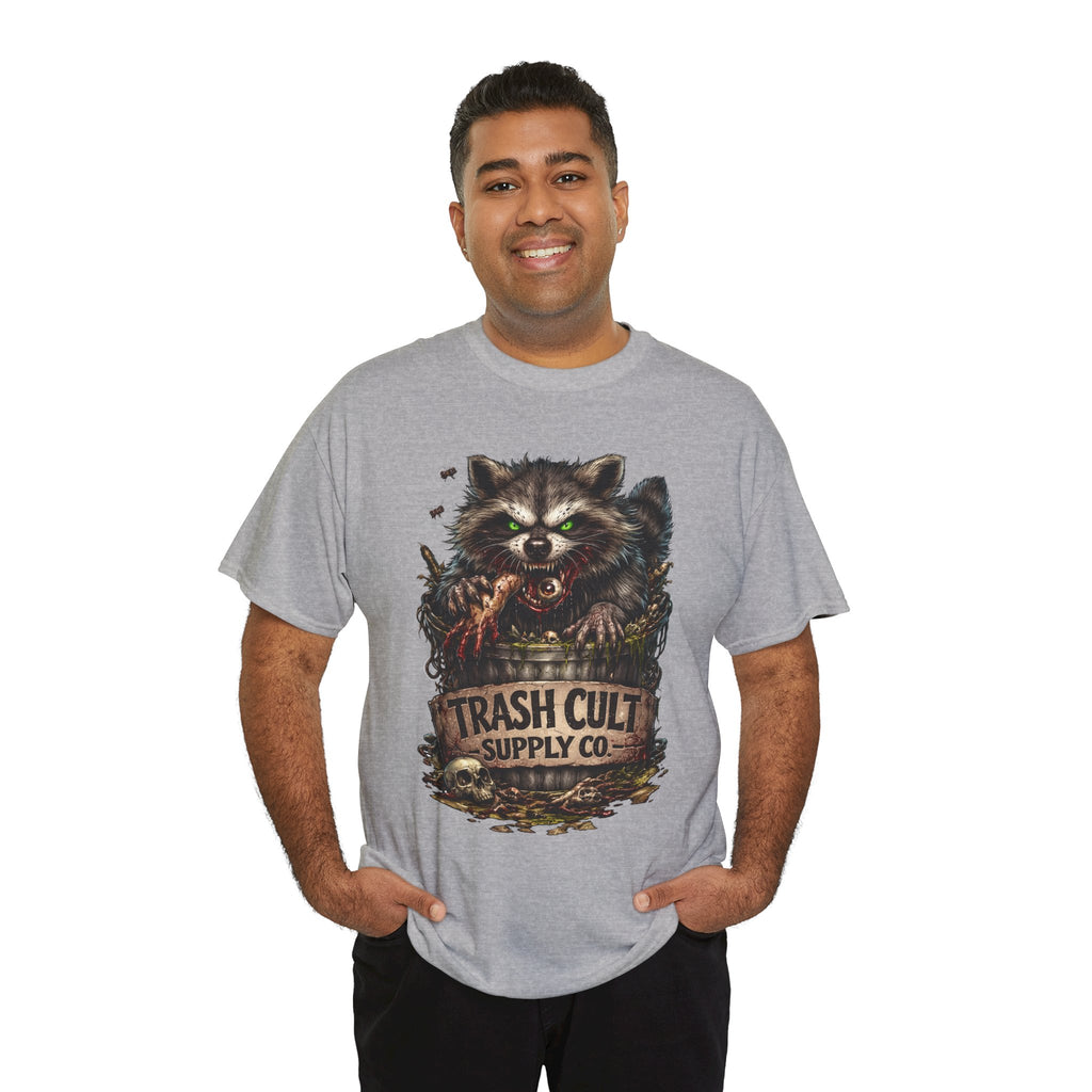 Raccoon 'Trash Cult Supply Co.' Graphic Tee — Vintage Grunge Animal Streetwear