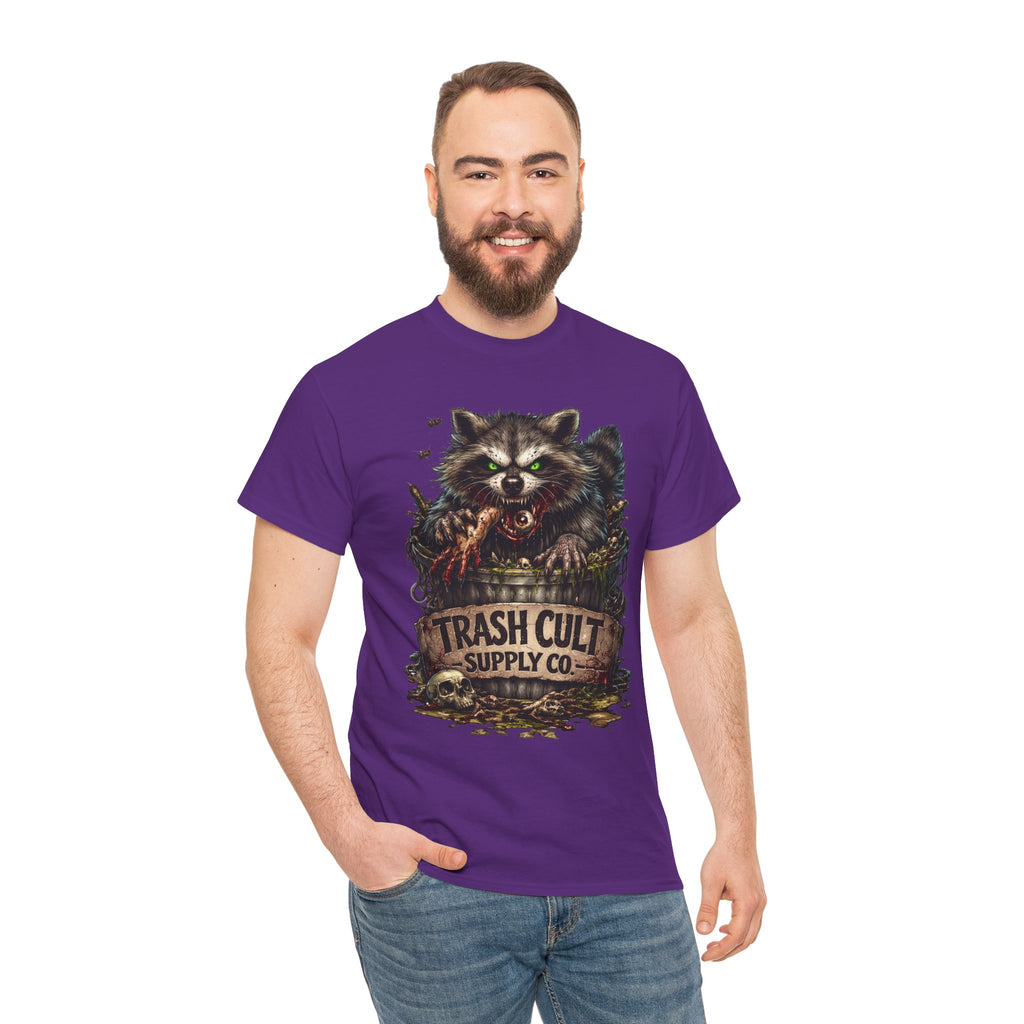 Raccoon 'Trash Cult Supply Co.' Graphic Tee — Vintage Grunge Animal Streetwear