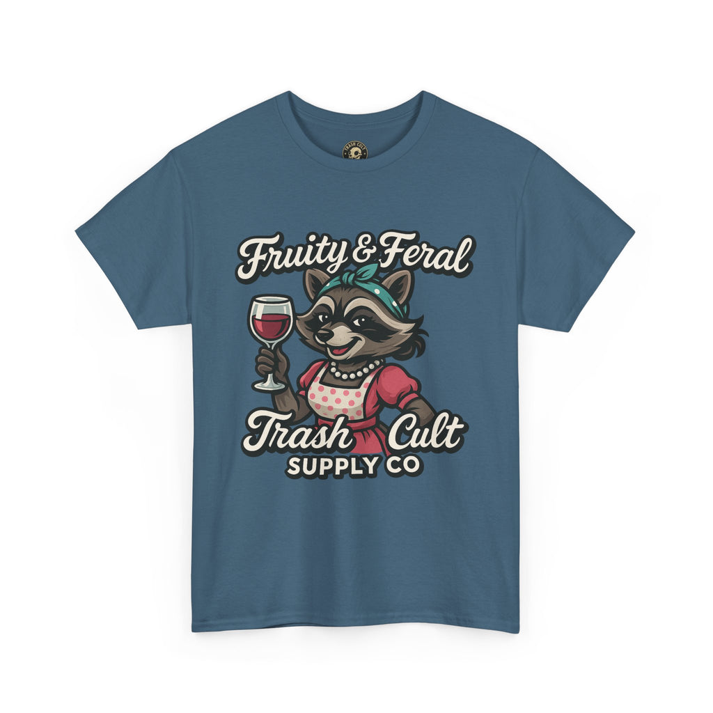 Fruity & Feral Raccoon Housewife Tee – Trash Cult Supply Co. on Gildan 5000