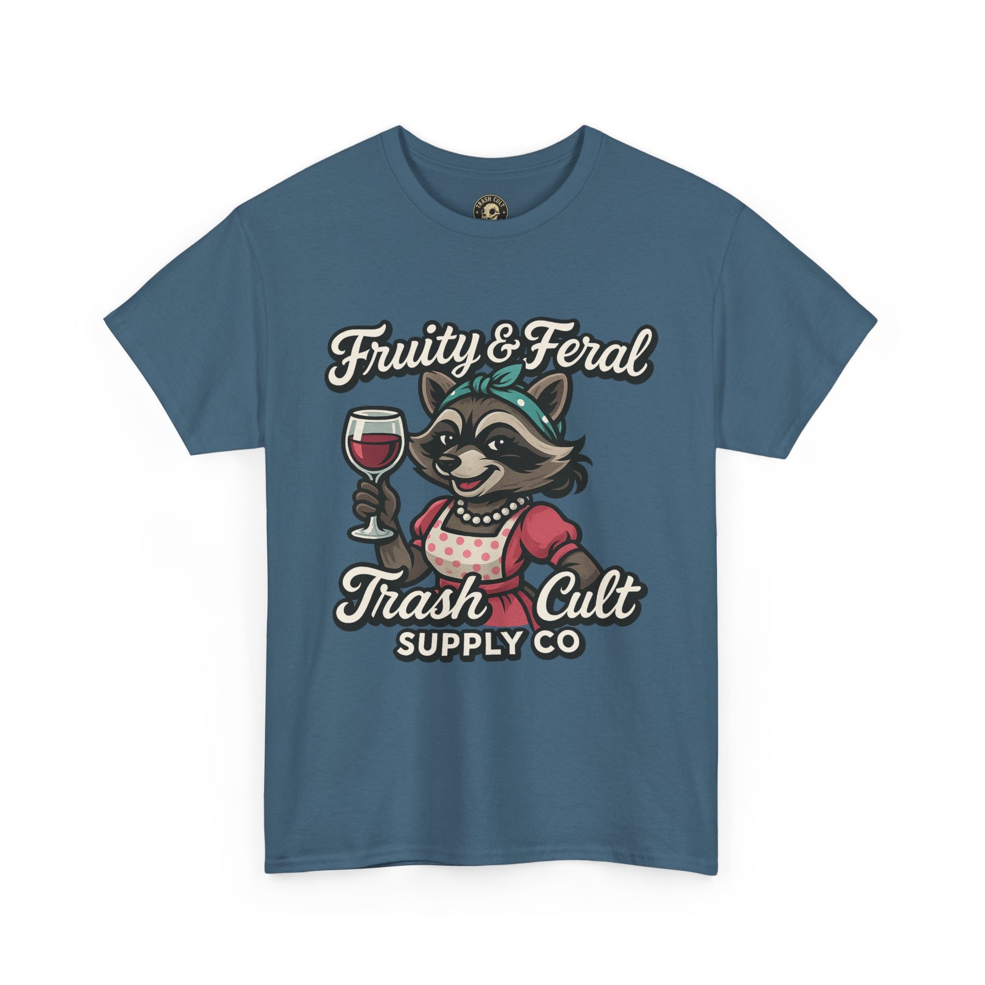 Fruity & Feral Raccoon Housewife Tee – Trash Cult Supply Co. on Gildan 5000
