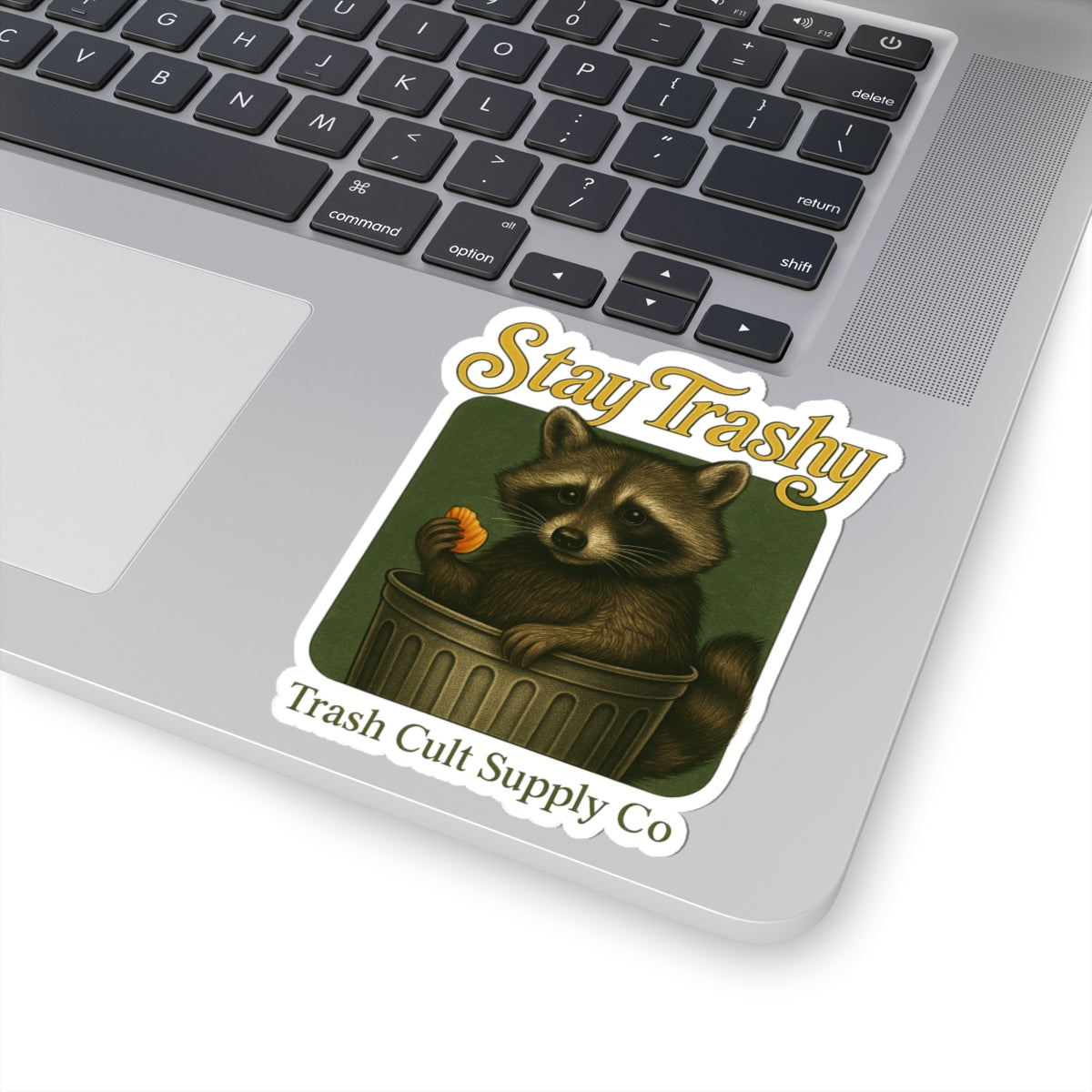 Whimsical Raccoon Kiss-Cut Stickers, Perfect for Laptops, Water Bottles, Journals, Gifts for Animal Lovers, Stay Trashy Decor