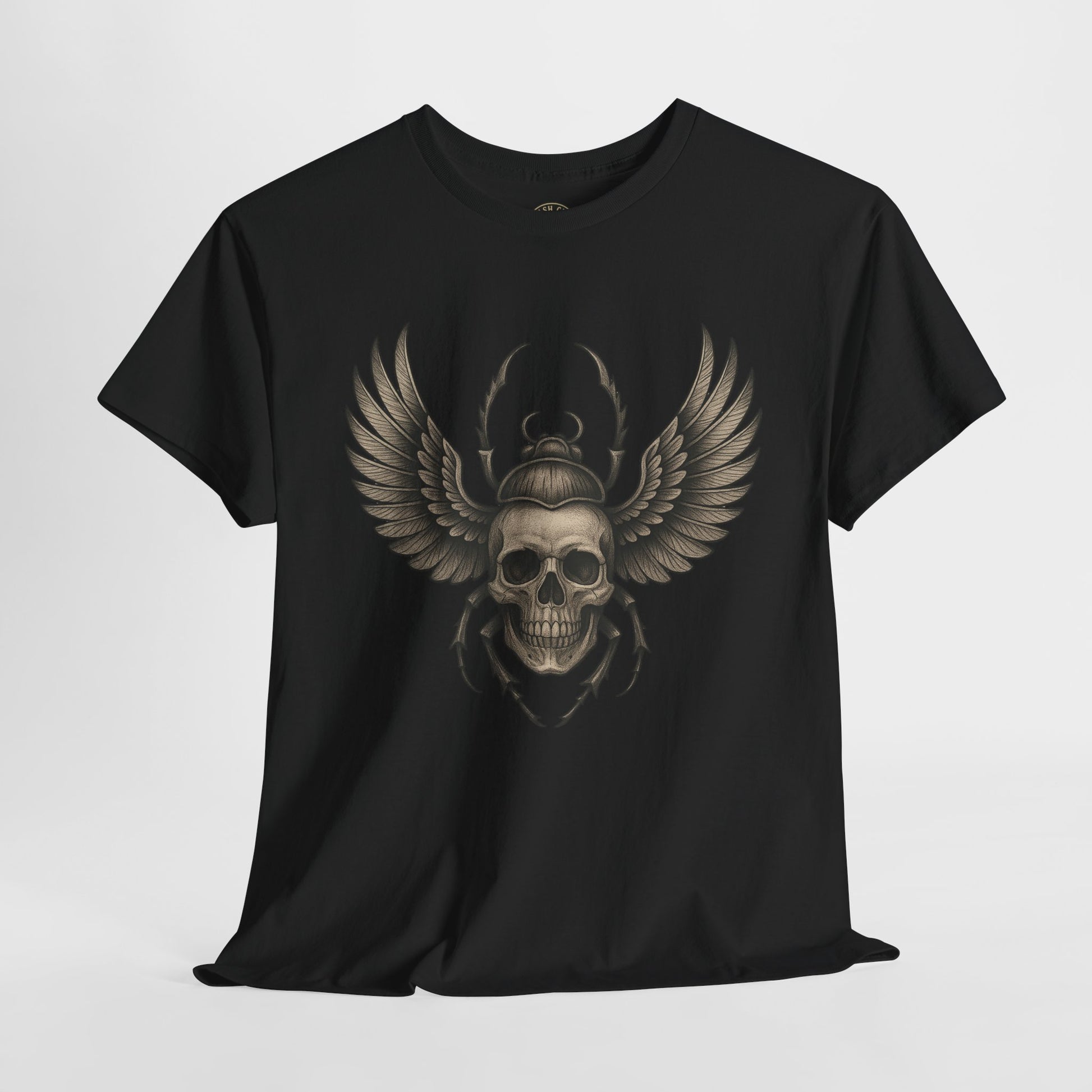 Winged Skull Scarab Shirt – Dark Gothic Beetle Graphic Tee – Gildan 5000 Unisex
