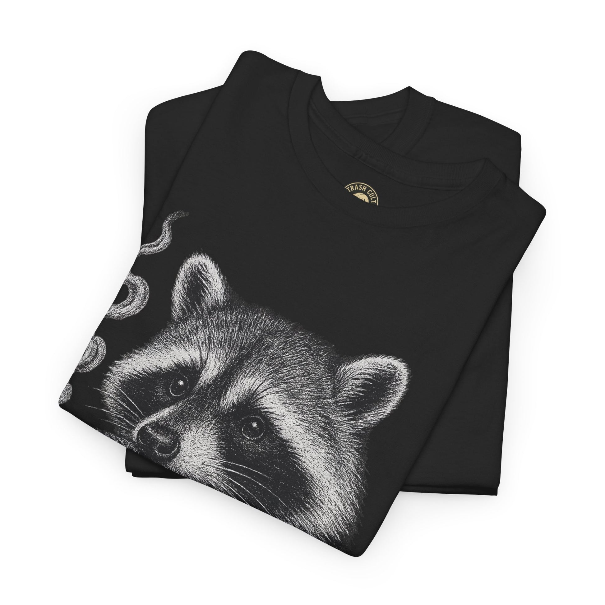 Monochrome Raccoon Cigar Shirt – Trash Cult Supply Co. | Gildan 5000 Tee