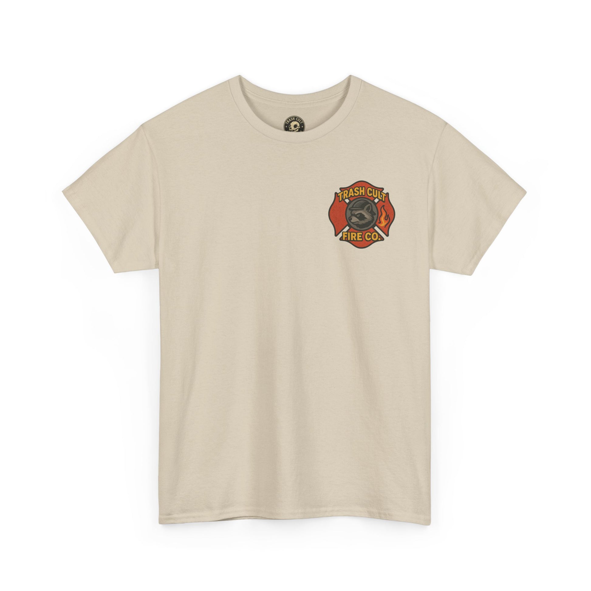 Trash Cult Fire Co. Unisex Tee - Quirky Raccoon Design, Fun Gift, Casual Wear, Firefighter Humor, Unique Apparel