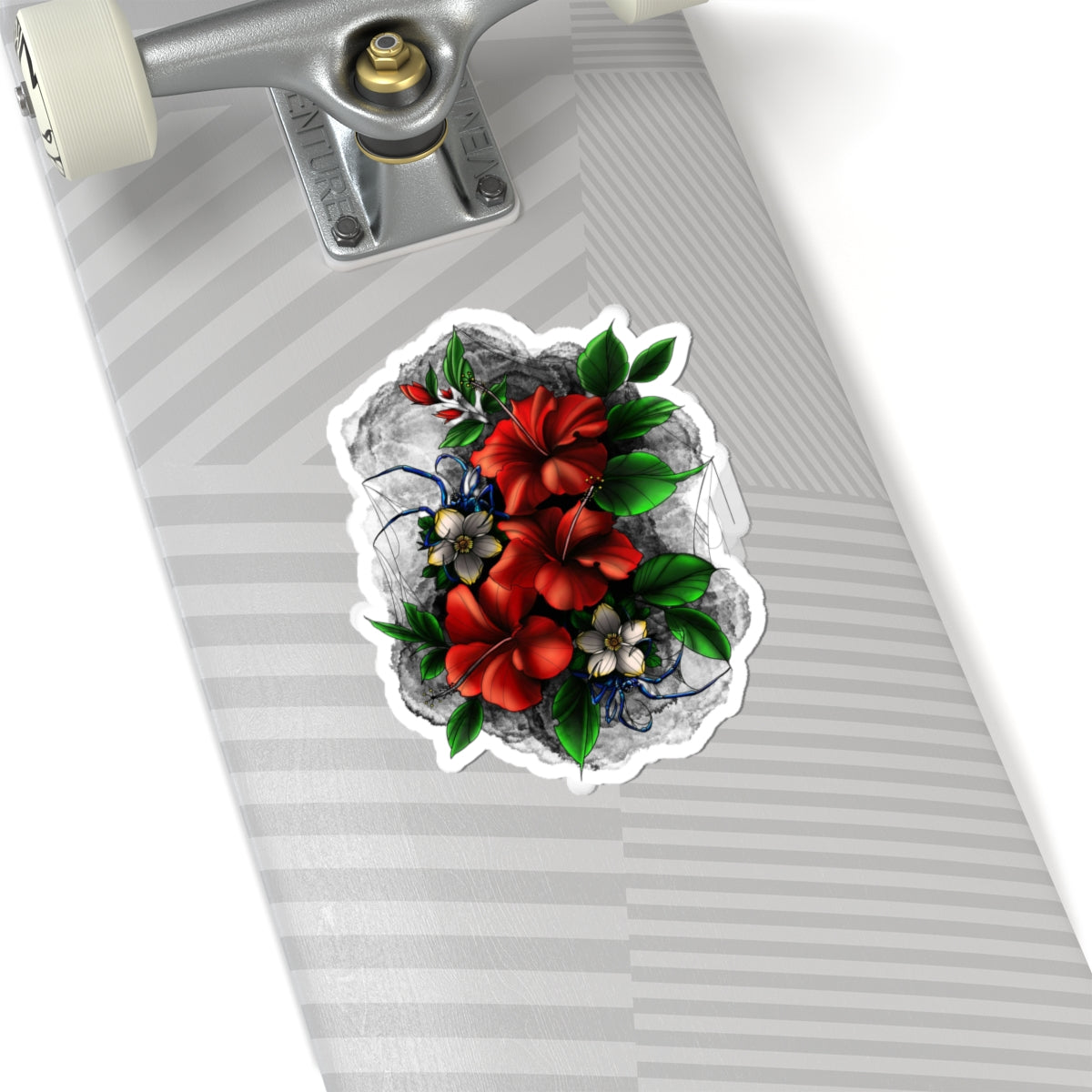 Crimson Hibiscus Stone Sticker – Lara Davenport x Trash Cult