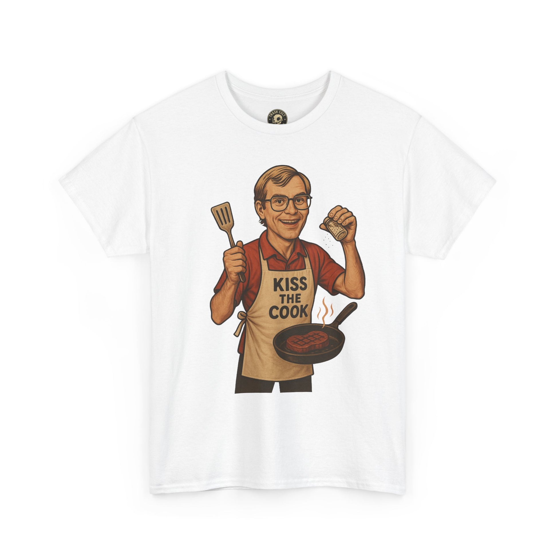 Kiss the Cook Dark Humor Chef Shirt – Creepy Retro Kitchen Parody