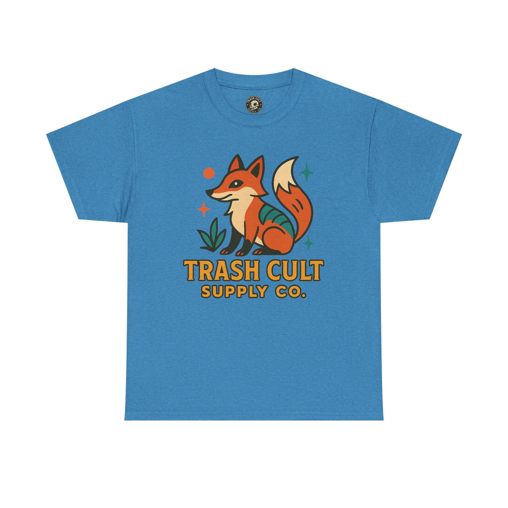 Trash Cult Fox Unisex Heavy Cotton Tee - Eco-Friendly Fashion Statement, Perfect for Nature Lovers, Casual Wear, Gifts, and Festivals