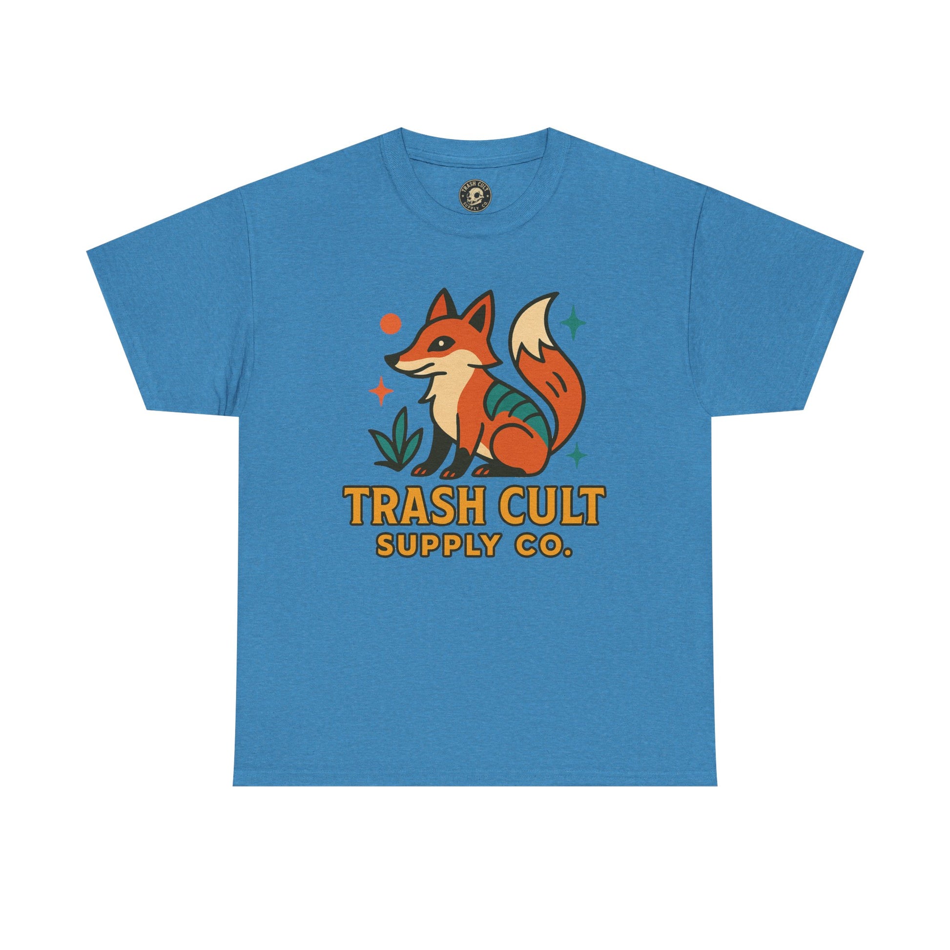 Trash Cult Fox Unisex Heavy Cotton Tee - Eco-Friendly Fashion Statement, Perfect for Nature Lovers, Casual Wear, Gifts, and Festivals