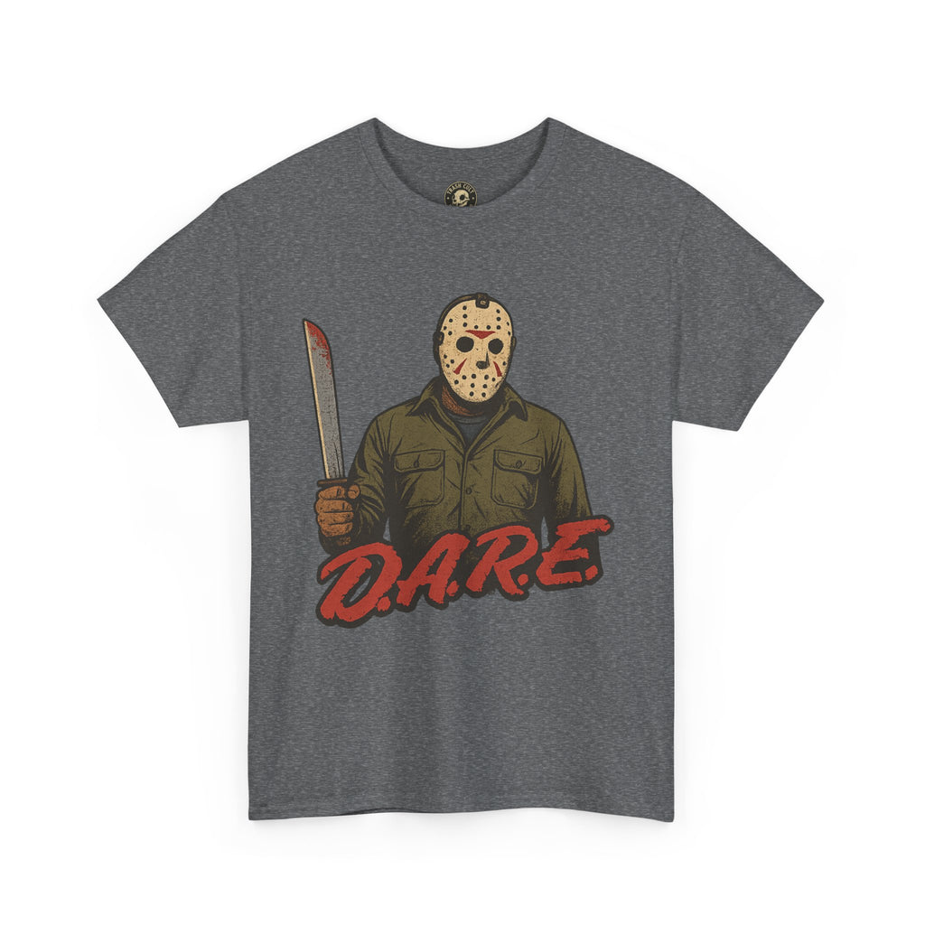Jason Voorhees D.A.R.E. Parody Shirt – 1980s Horror Meme Tee | Gildan 5000 Slasher Graphic