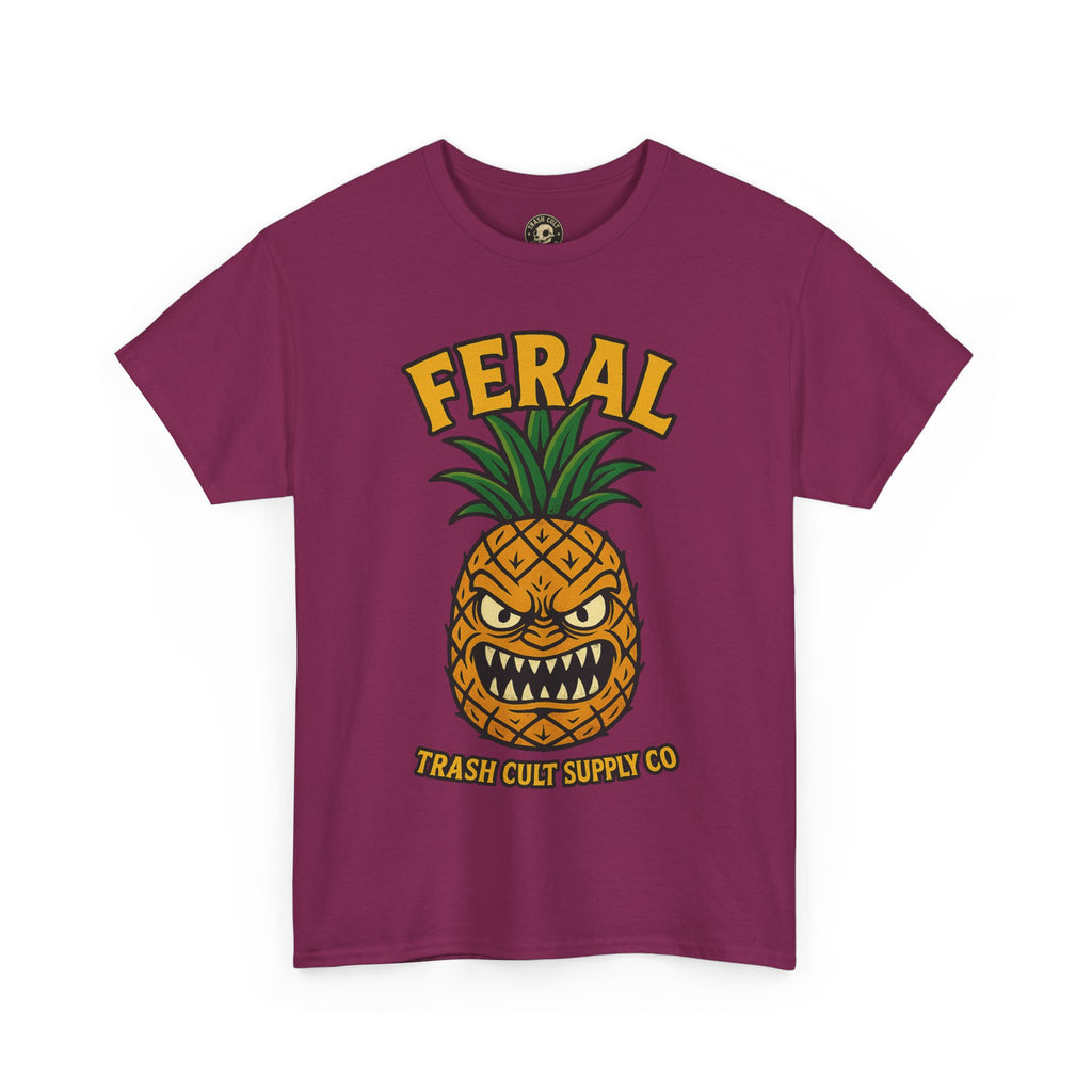 Feral Evil Pineapple Shirt – Aggressive Fruit Trashcore Tee – Gildan 5000 Unisex