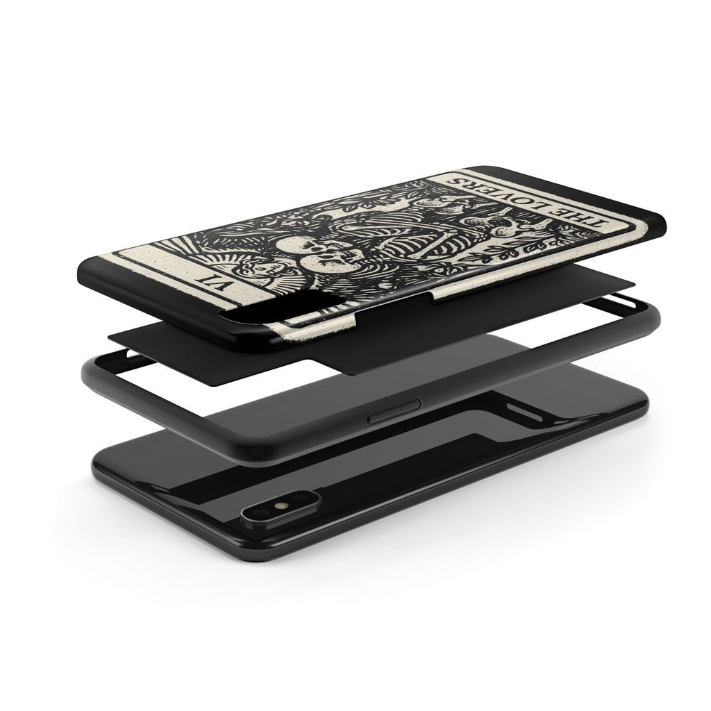 Tough Phone Case with Skeleton Lovers Design, Gothic Phone Cover, Unique Couples Gift, Halloween Accessory, Edgy Tech Design