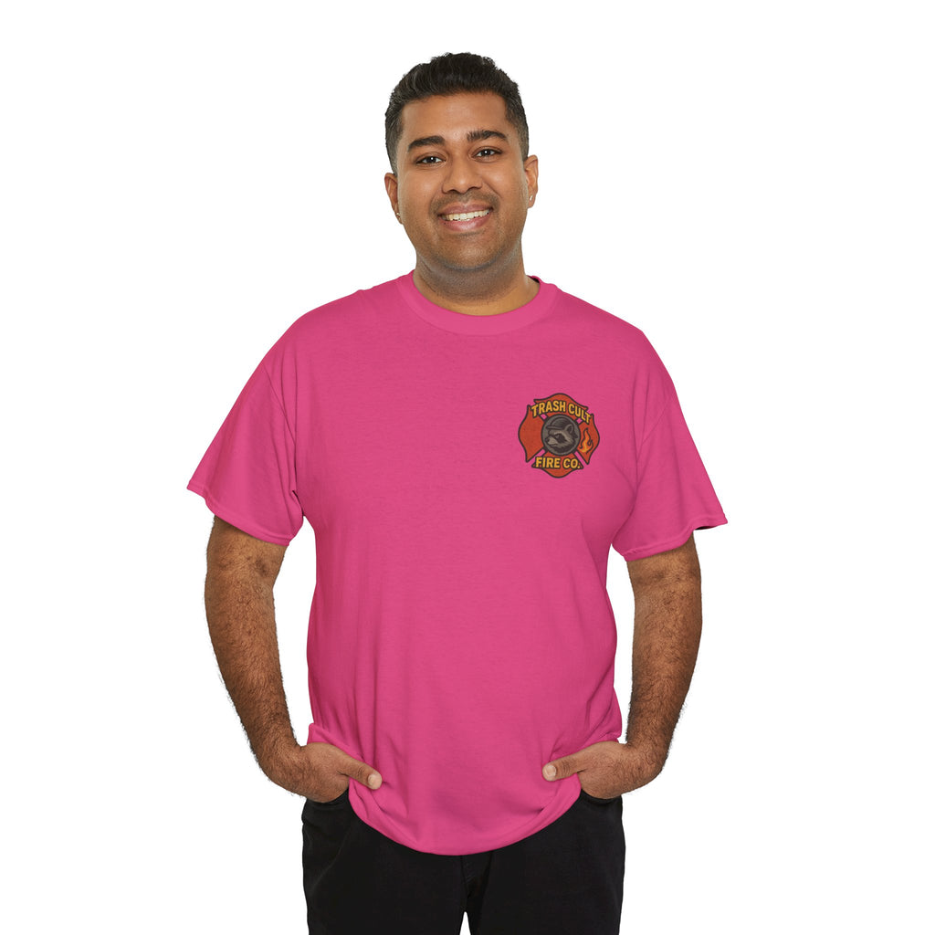 Trash Cult Fire Co. Unisex Tee - Quirky Raccoon Design, Fun Gift, Casual Wear, Firefighter Humor, Unique Apparel