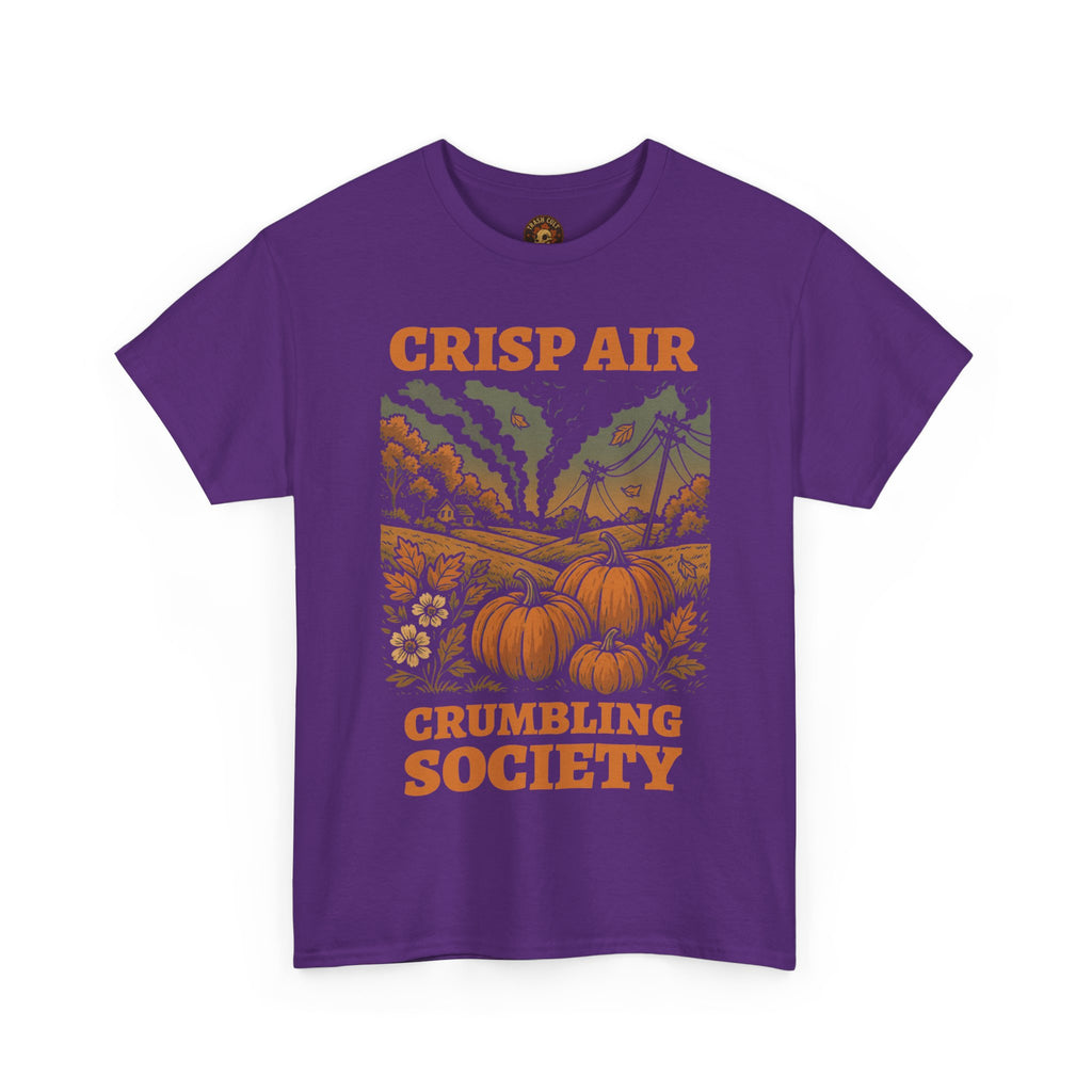 Crisp Air Crumbling Society Shirt – Dystopian Fall Pumpkin Tee – Fall of Humanity Collection – Trash Cult Supply Co.