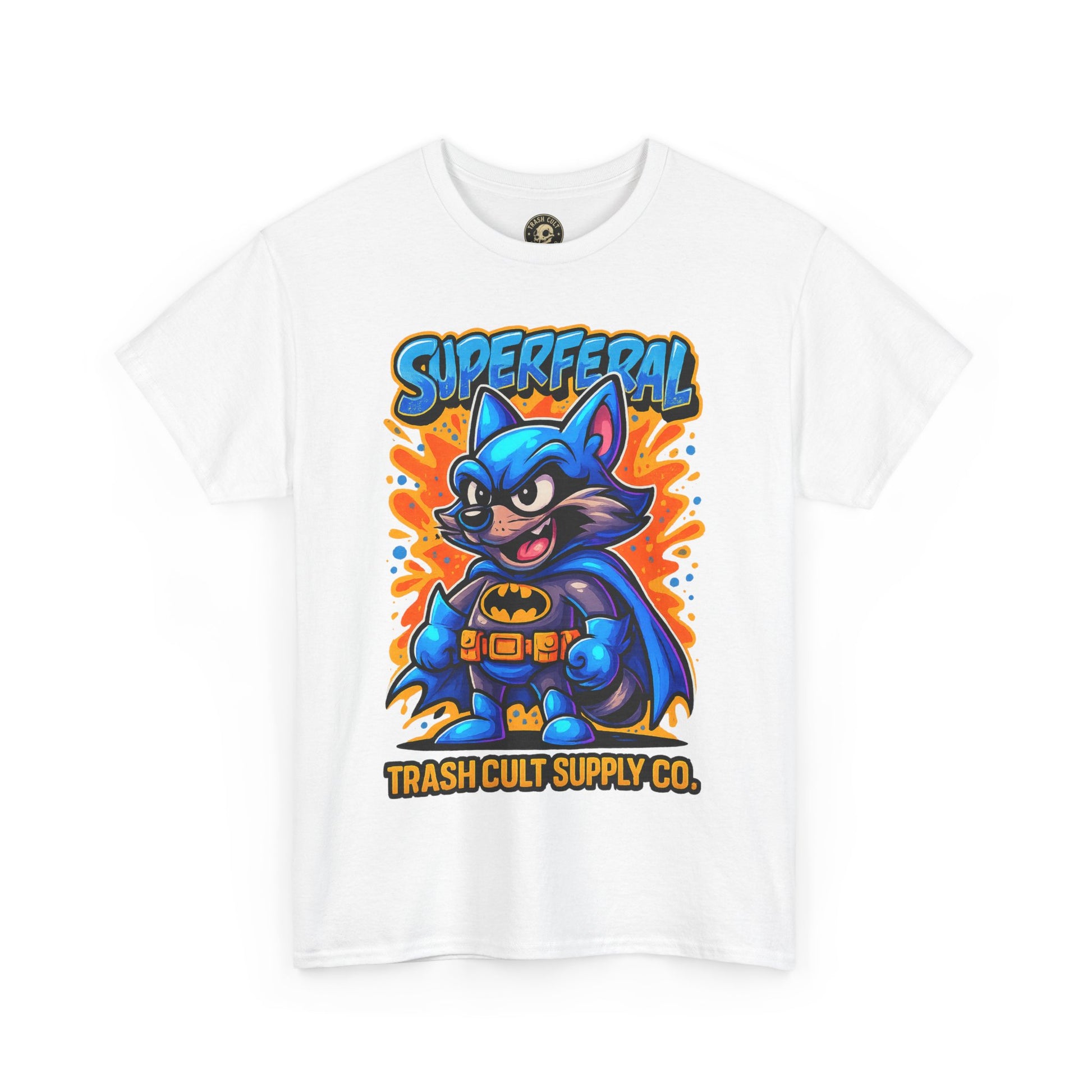 SuperFeral Raccoon Graffiti Shirt – Bold New School Superhero Streetwear | Trash Cult Supply Co