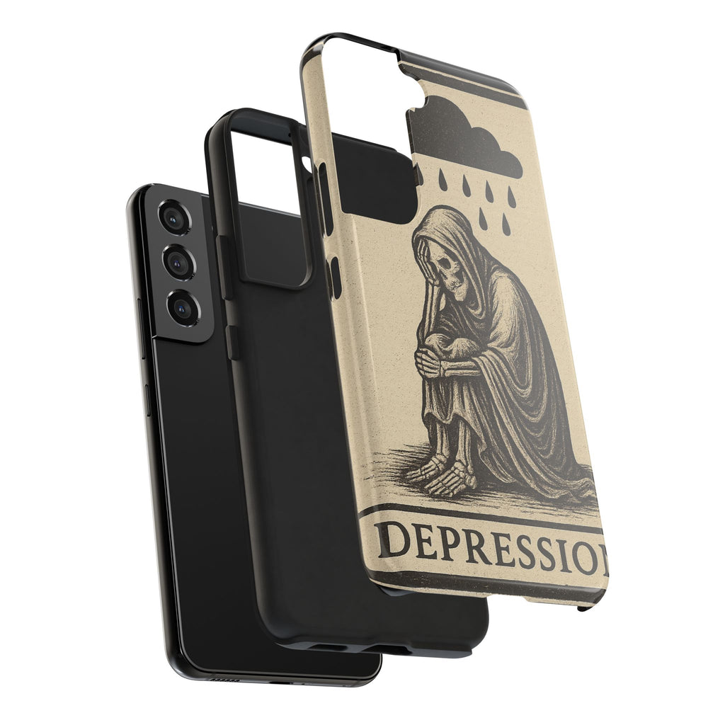 Dark Humor Phone Case, Goth iPhone Cover, Macabre Gift, Depression Art Case, Unique Phone Protector