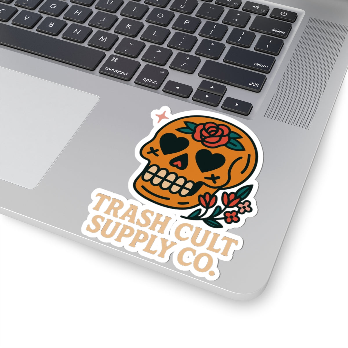 Eye-Catching Kiss-Cut Stickers for Unique Decor, Laptop, Water Bottles, Gifts, Trash Cult Supply Co. Skull Design