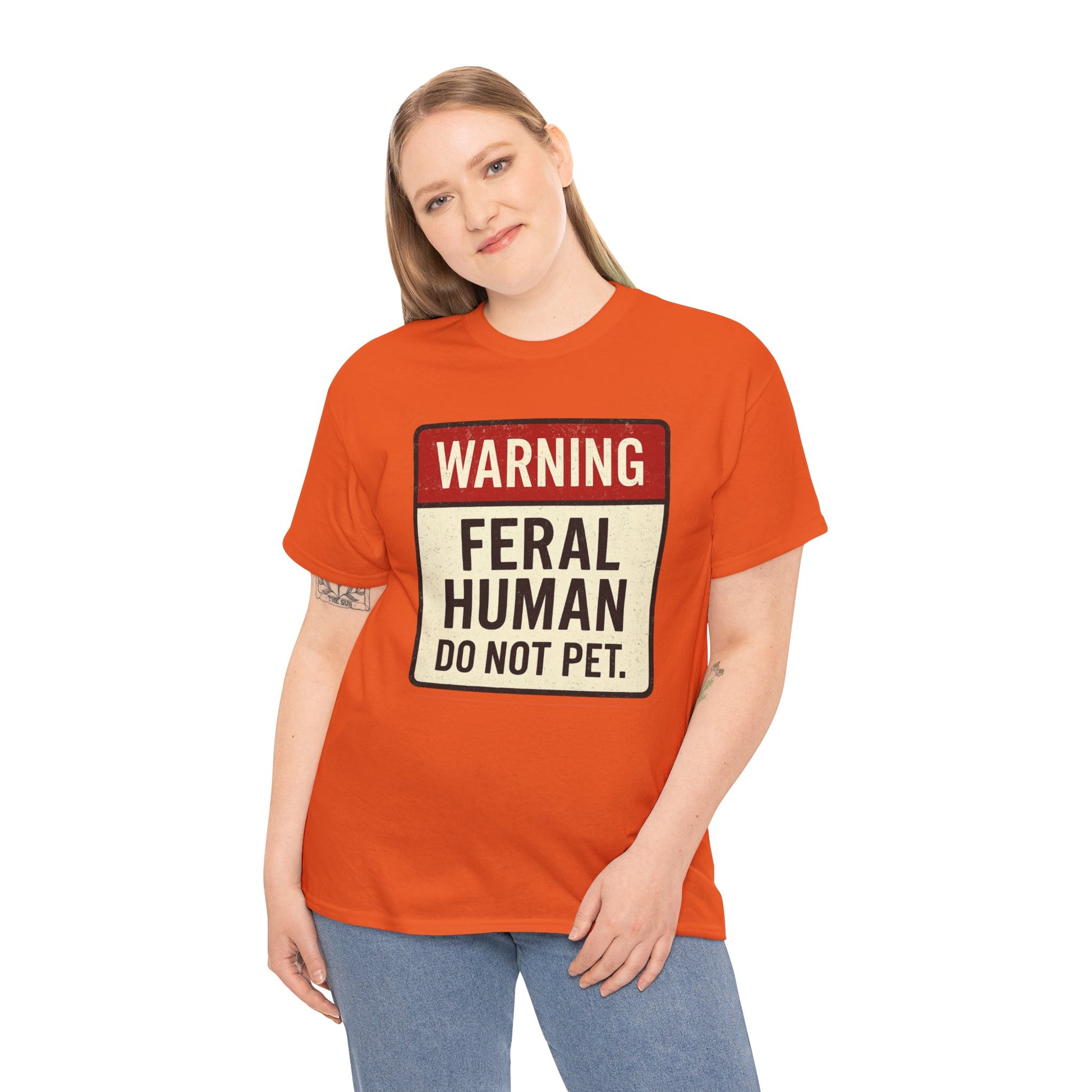 Warning Feral Human Tee: Unisex Humorous Cotton Shirt, Gift for Animal Lovers, Funny Tee, Unique Statement Apparel, Casual Wear, [...]