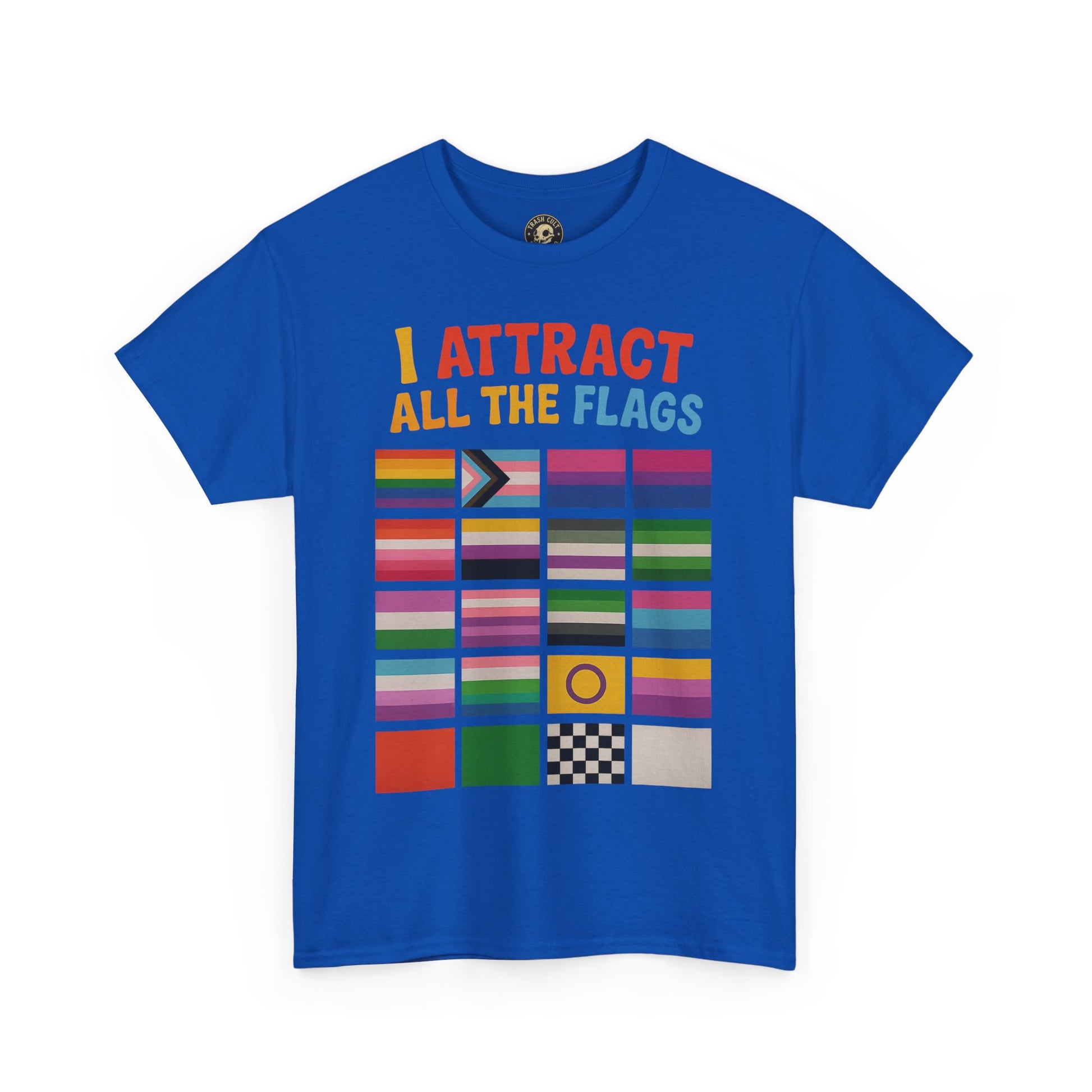 I Attract All The Flags LGBTQ Pride T-Shirt – Funny Inclusivity Shirt – Gildan 5000