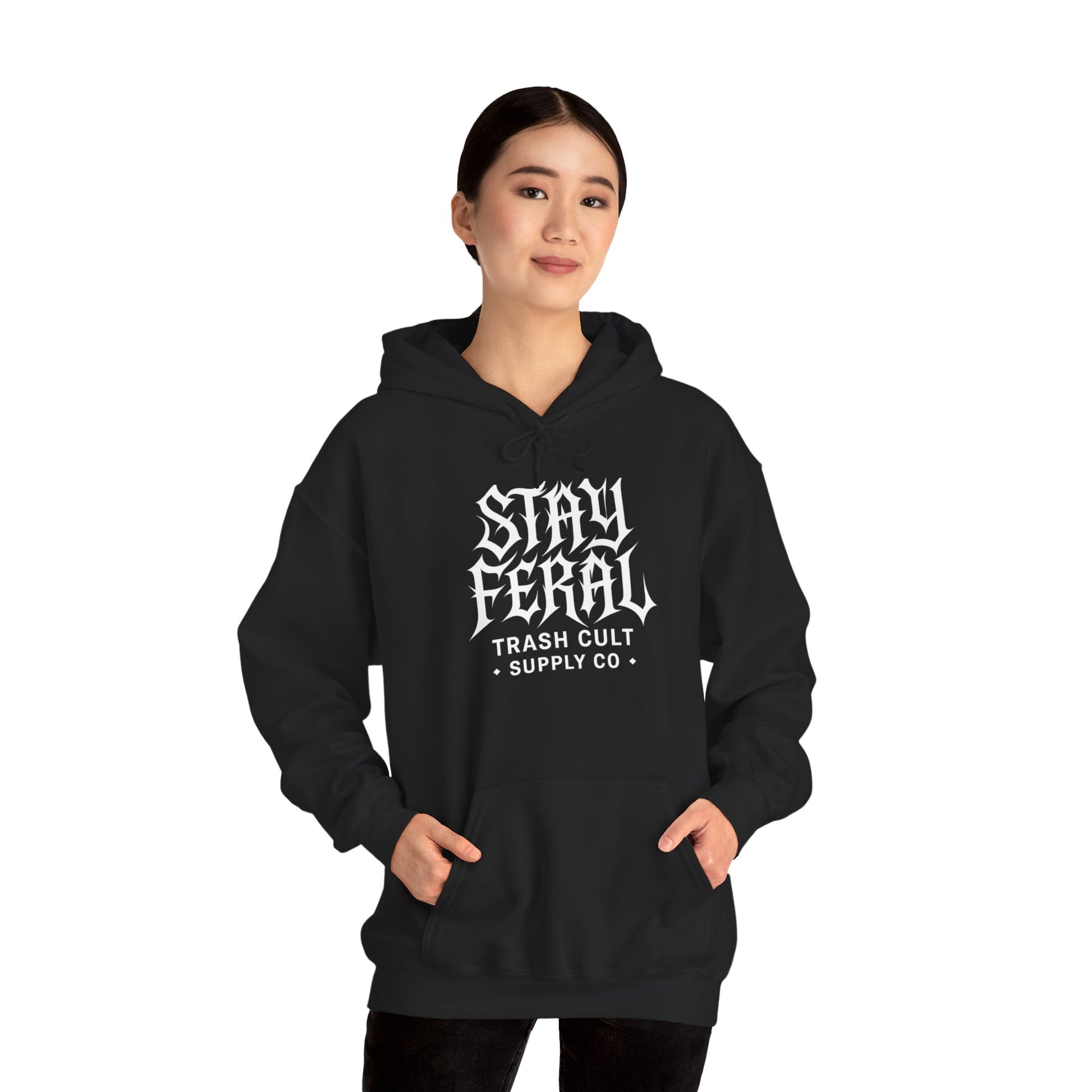 Stay Feral Gothic Hoodie – Trash Cult Supply Co Unisex Pullover