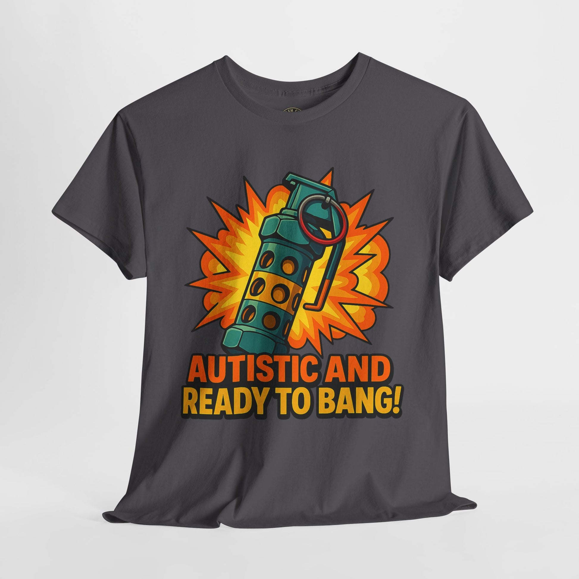 Autistic and Ready to Bang! Unisex Heavy Cotton Tee | Fun Graphic Tee, Autistic Pride, Gift for Autism Awareness, Casual Wear