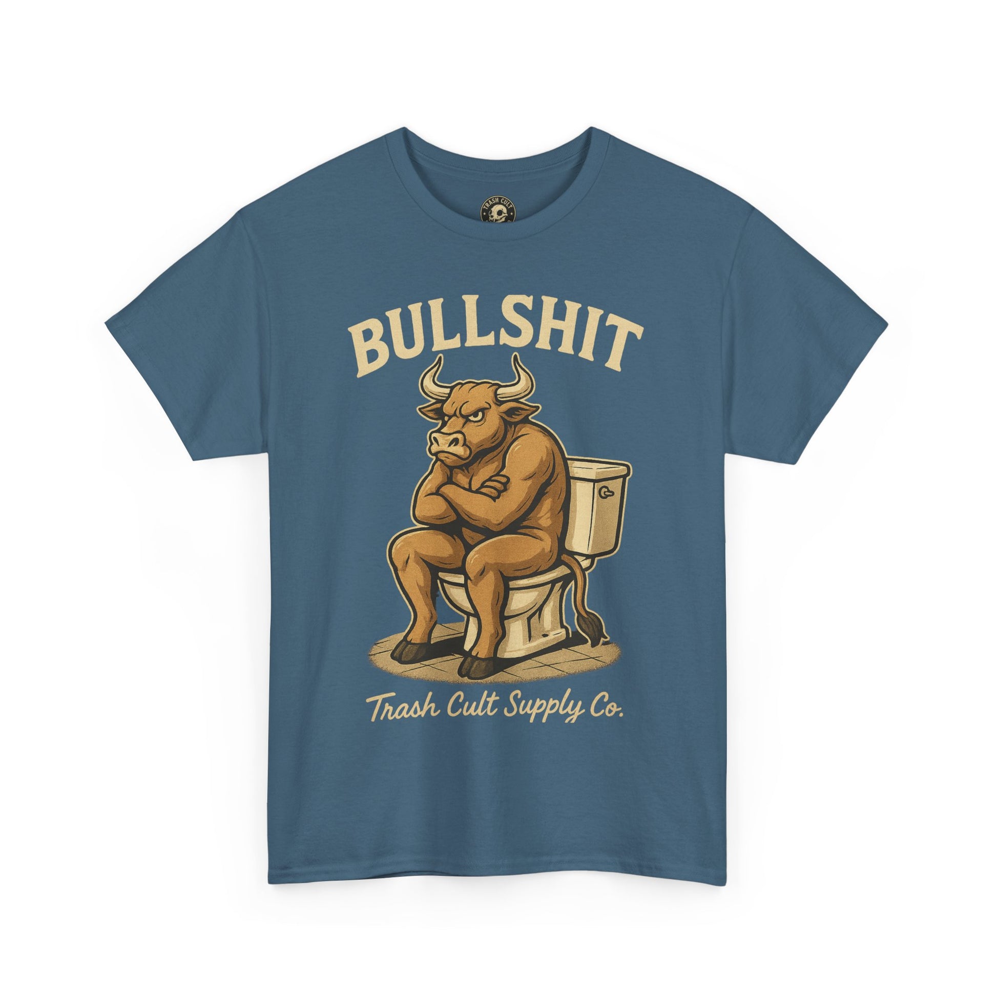 “BULLSHIT” Angry Bull Toilet Tee – Trash Cult Supply Co. | Gildan 5000 T-Shirt