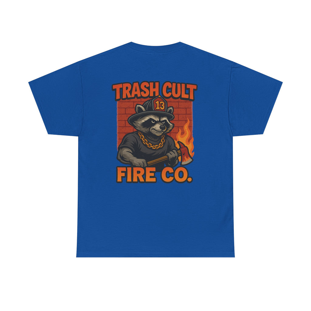 Trash Cult Fire Co. Unisex Tee - Quirky Raccoon Design, Fun Gift, Casual Wear, Firefighter Humor, Unique Apparel