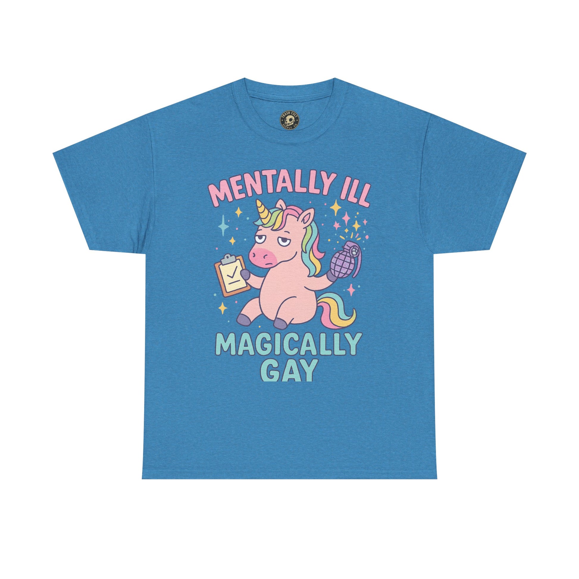 Mentally Ill, Magically Gay Unicorn Shirt – Funny Pastel Pride Tee