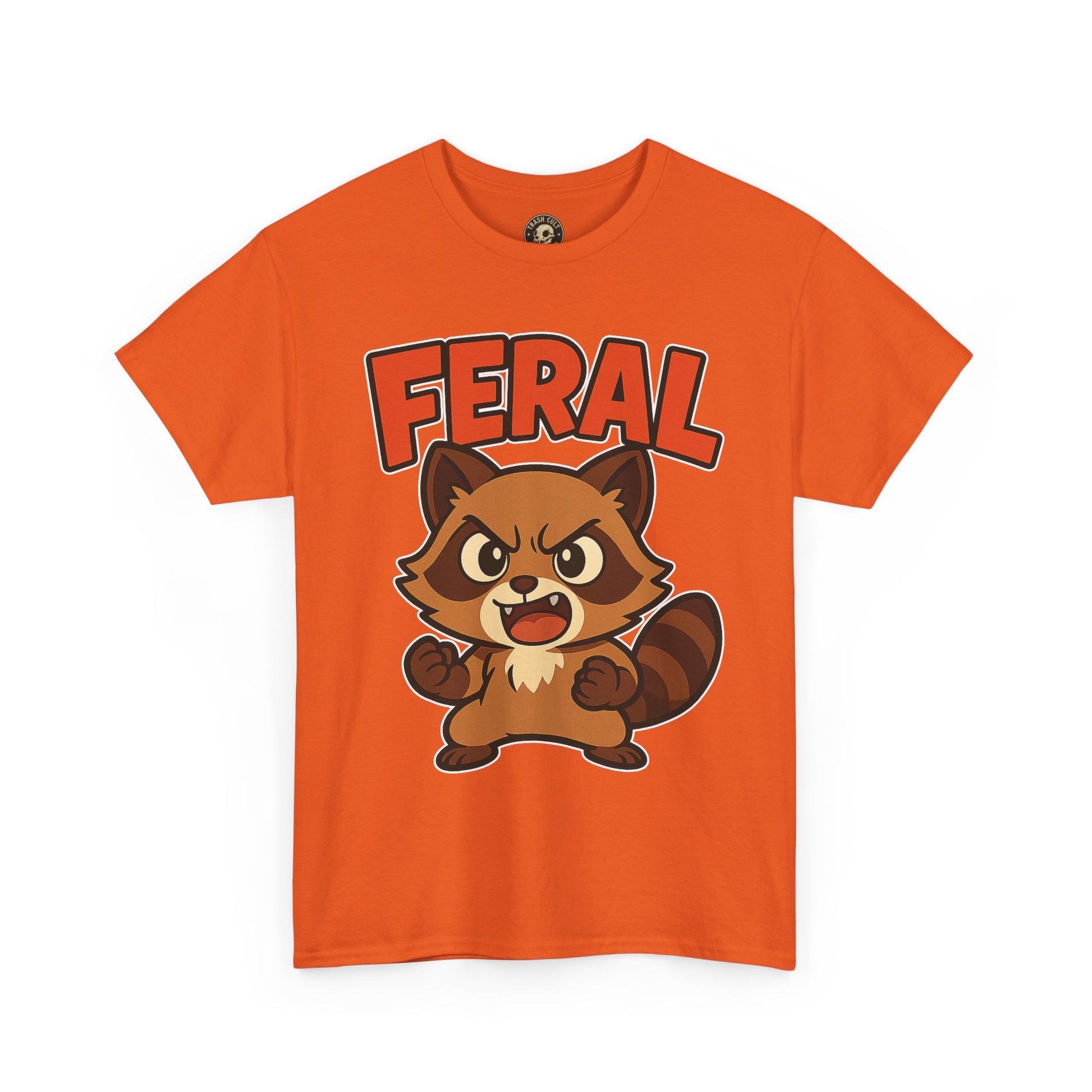 Feral Cartoon Tee - Unisex Heavy Cotton Shirt, Cute Graphic, Animal Lovers Gift, Casual Wear, Fun T-Shirt for Kids & Adults