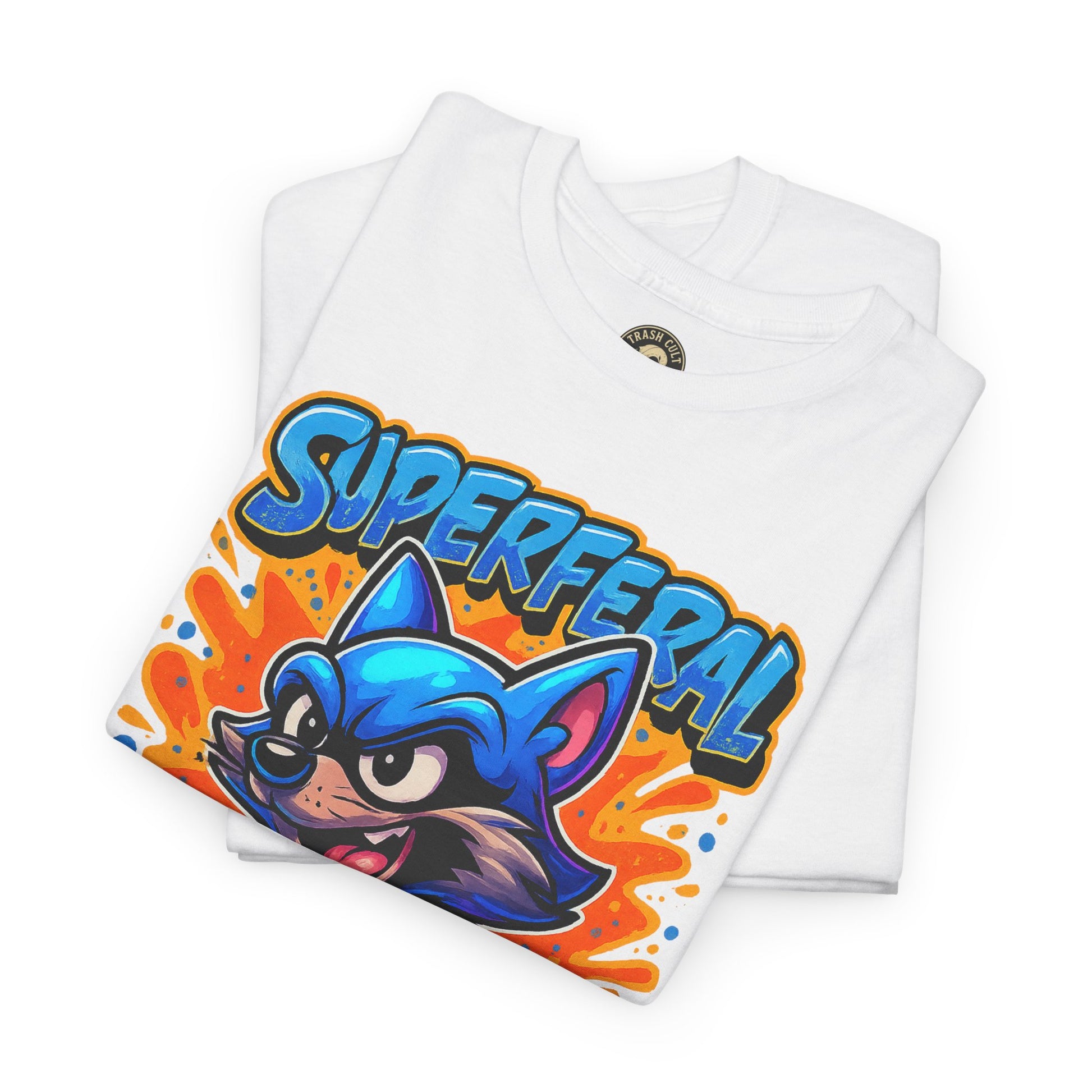 SuperFeral Raccoon Graffiti Shirt – Bold New School Superhero Streetwear | Trash Cult Supply Co