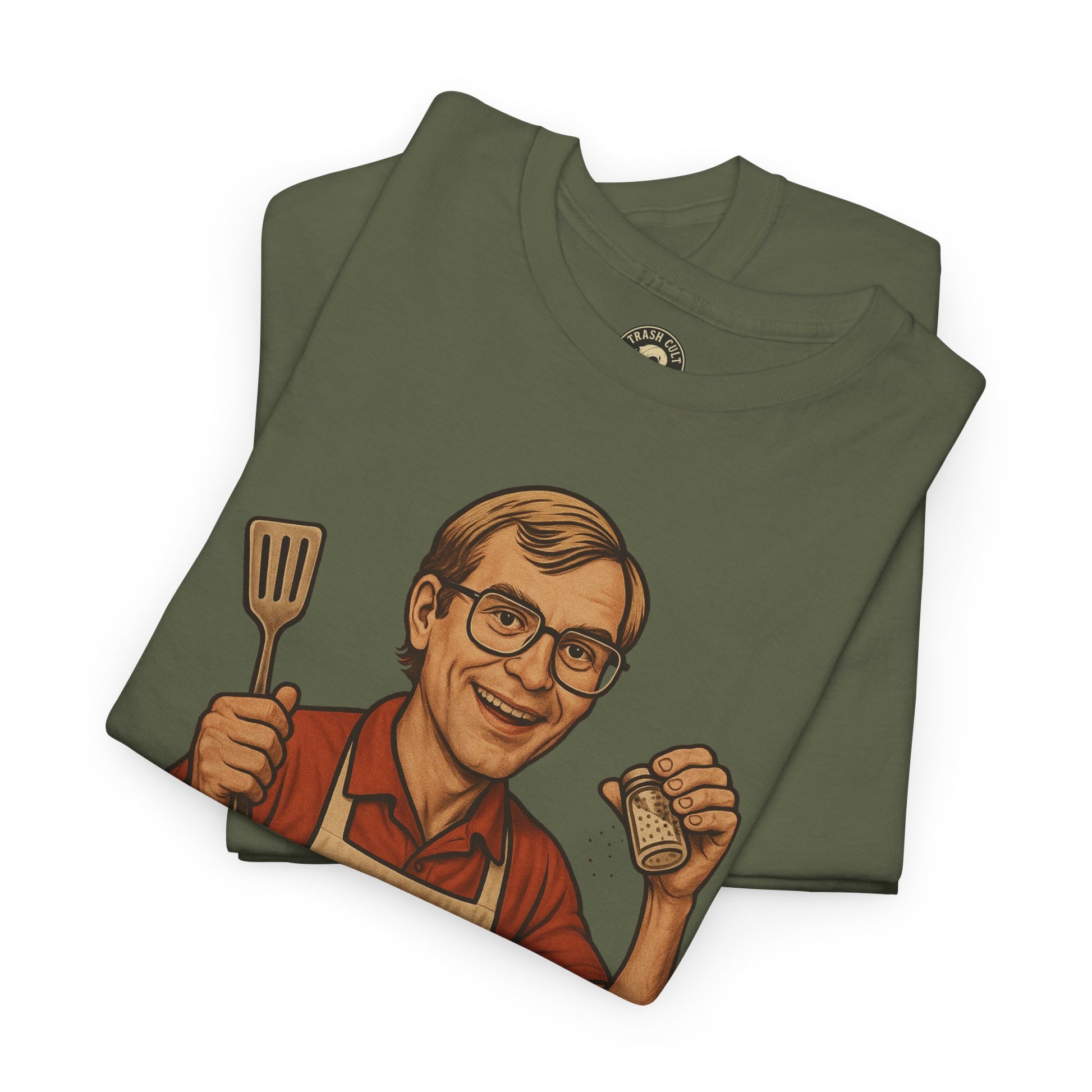 Kiss the Cook Dark Humor Chef Shirt – Creepy Retro Kitchen Parody