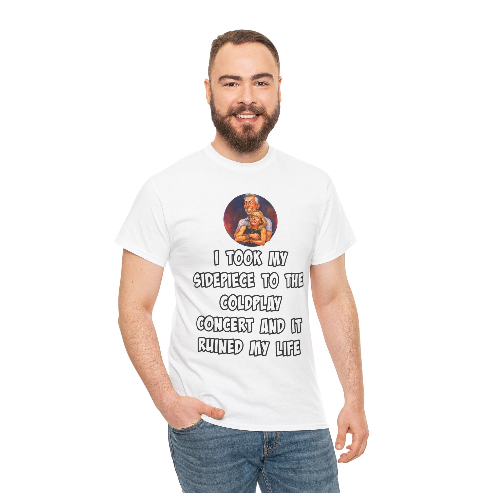 Funny CEO Concert Shirt – “I Took My Sidepiece to the Coldplay Concert” Meme Tee – Gildan 5000