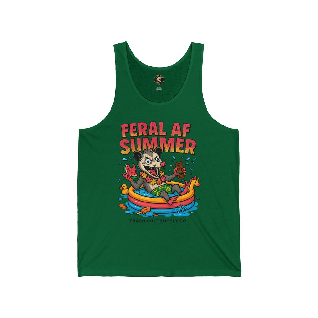 Feral AF Summer Possum Jersey Tank Top | Trash Cult Supply Co.