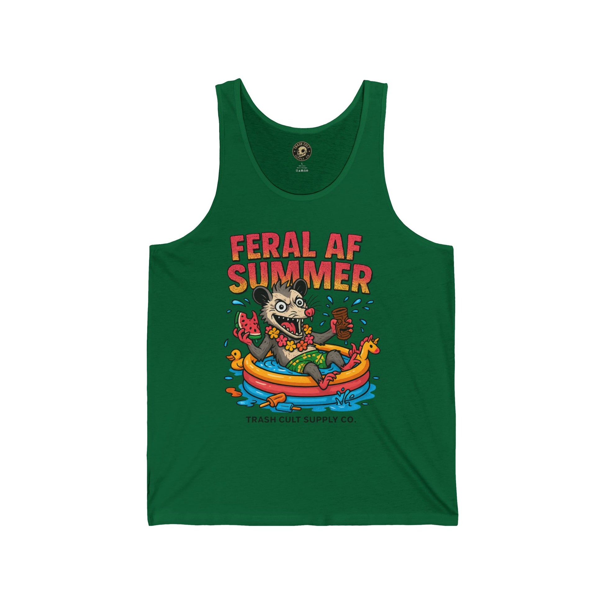 Feral AF Summer Possum Jersey Tank Top | Trash Cult Supply Co.