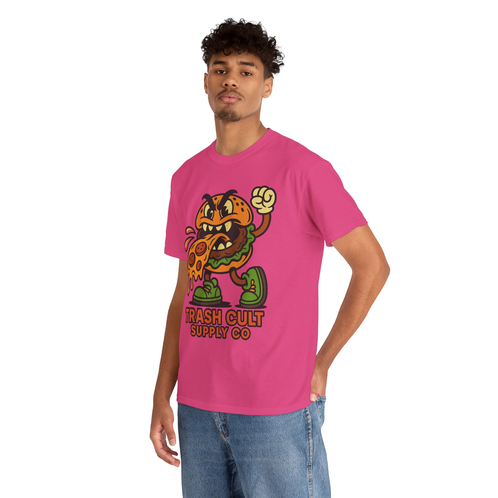 Angry Burger Pizza Spitter Tee – Trash Cult Supply Co | Gildan 5000 Shirt
