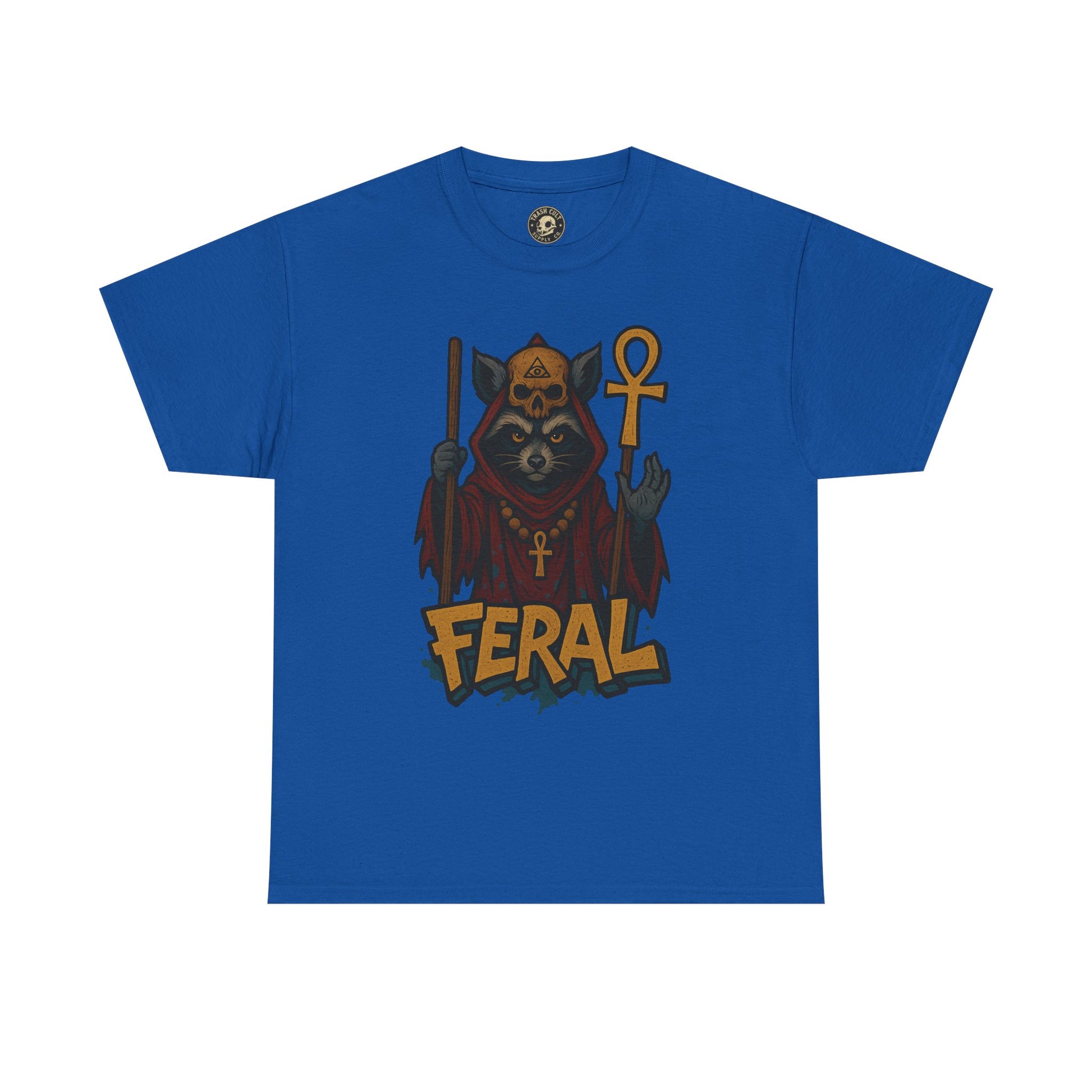 FERAL Raccoon Cult Leader Shirt – Graffiti Style Streetwear Tee | Bold Trashcore Design on Gildan 5000