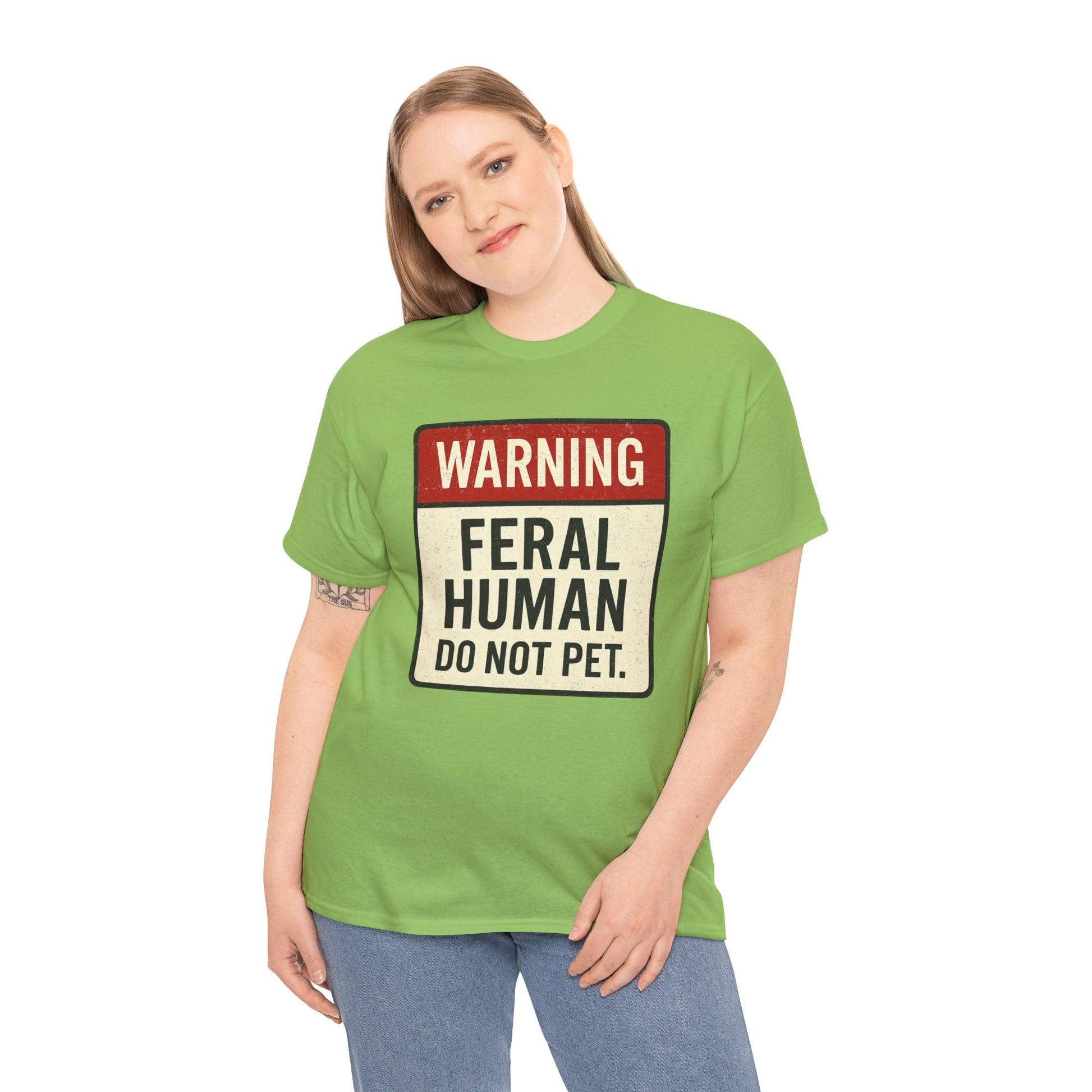 Warning Feral Human Tee: Unisex Humorous Cotton Shirt, Gift for Animal Lovers, Funny Tee, Unique Statement Apparel, Casual Wear, [...]