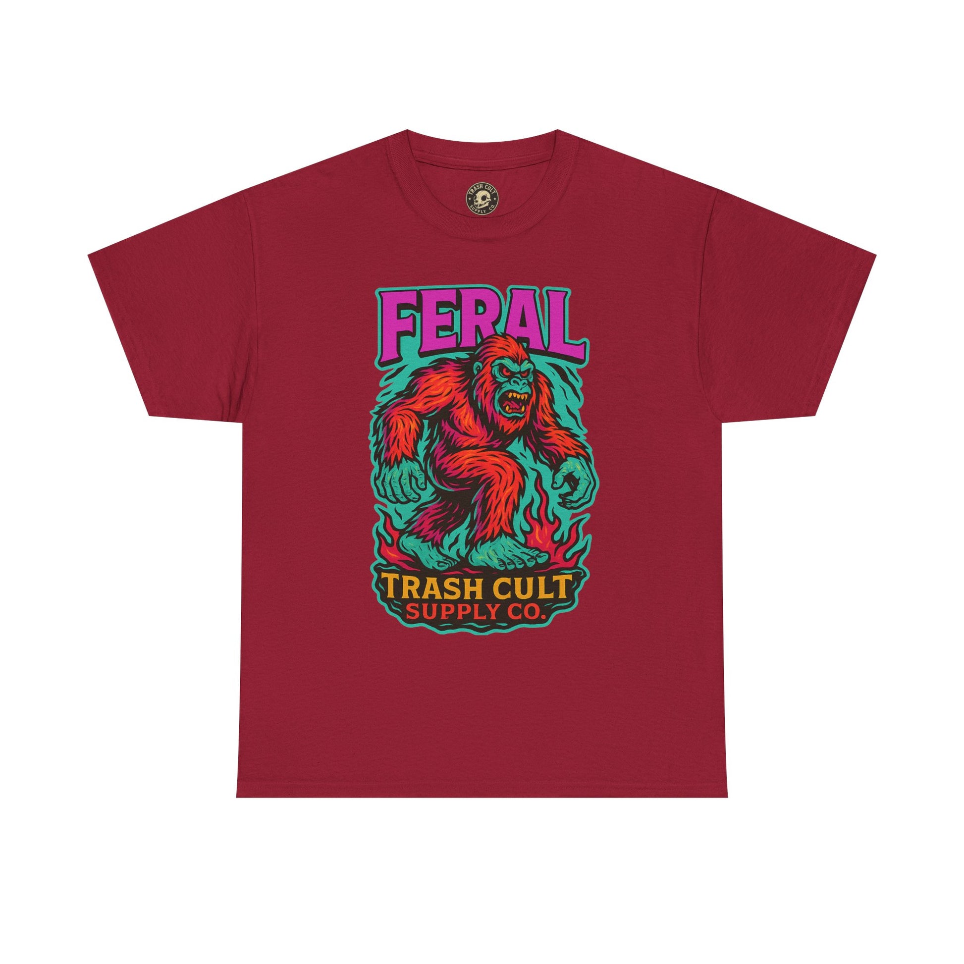 FERAL Bigfoot Shirt – Trashcore Bold Colors | Trash Cult Supply Co | Gildan 5000 Tee